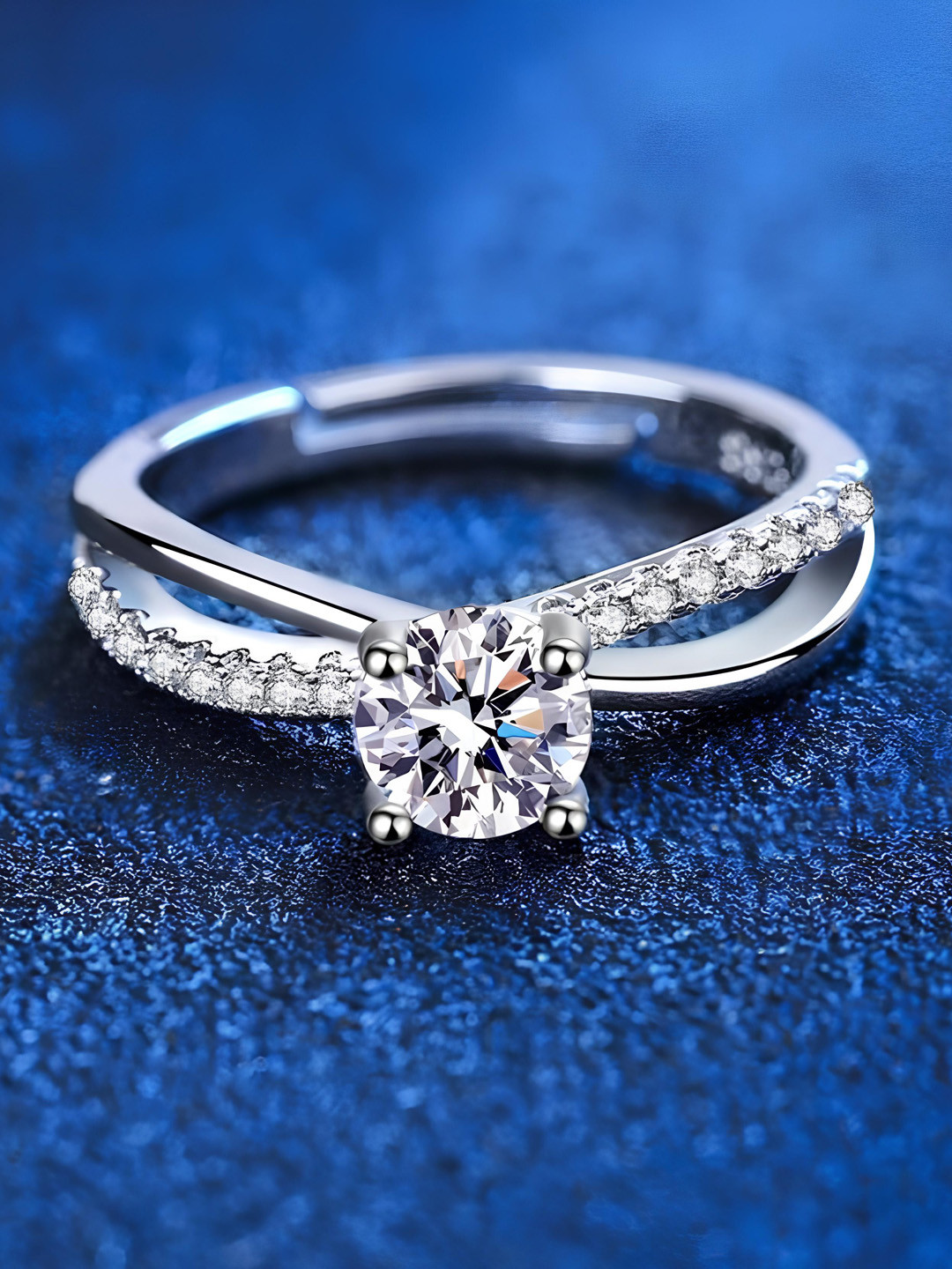 

KARISHMA KREATIONS Set Of 2 Silver Plated Stainless Steel Cubic Zirconia Finger Ring