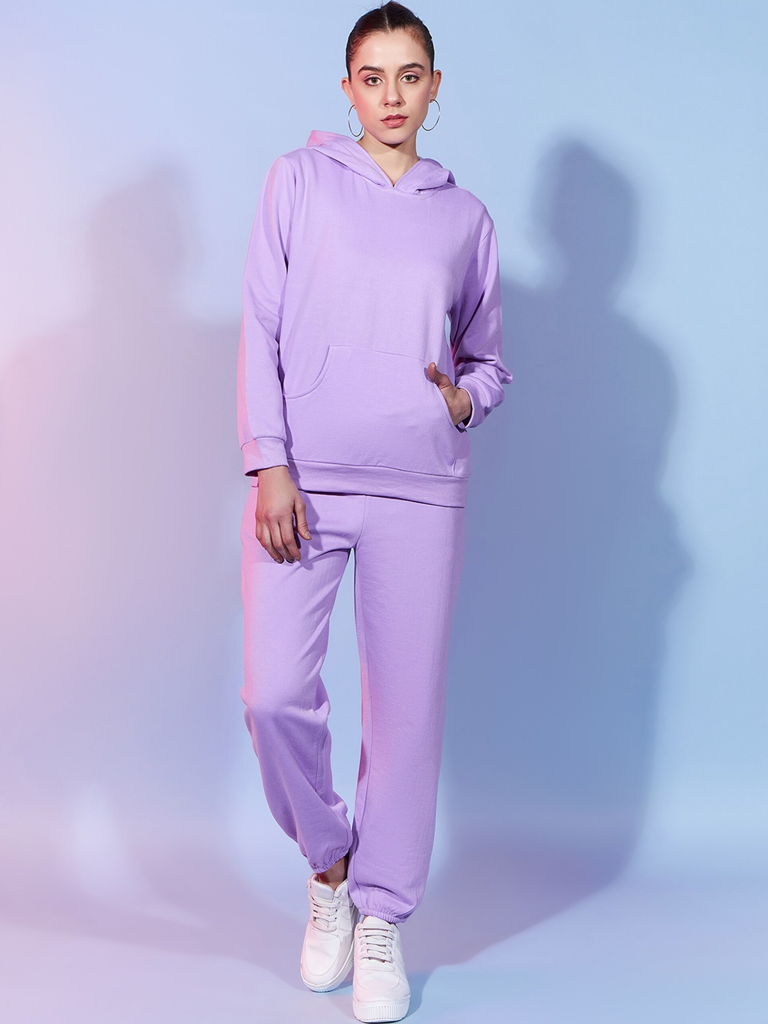 

DressBerry Lavender Hoodie Long Sleeves Sweatshirt With Trousers