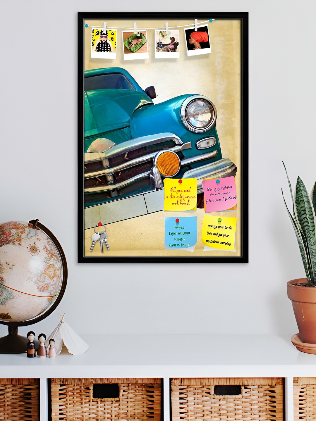 

ArtzFolio Black & Beige Wooden Bulletin Board With Sticky Notes Wall Hangings Wall Decor