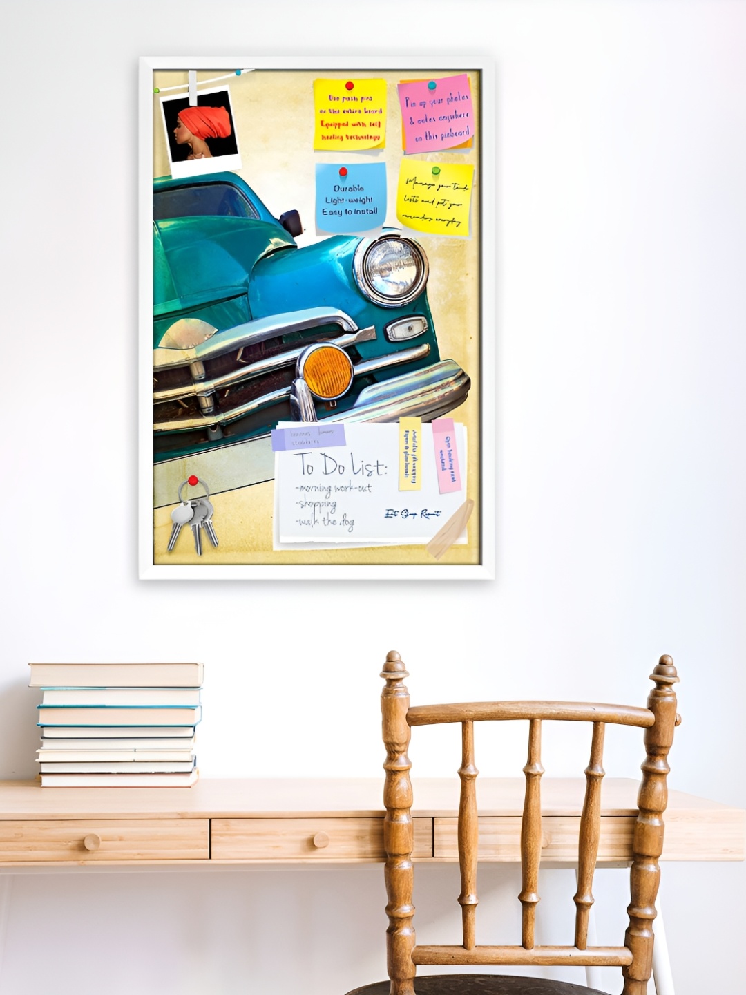 

ArtzFolio White Wooden Bulletin Board With Sticky Notes Wall Hangings Wall Decor