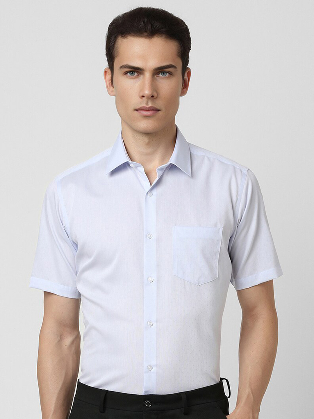 

Van Heusen Regular Fit Half Sleeves Cotton Formal Shirt, White