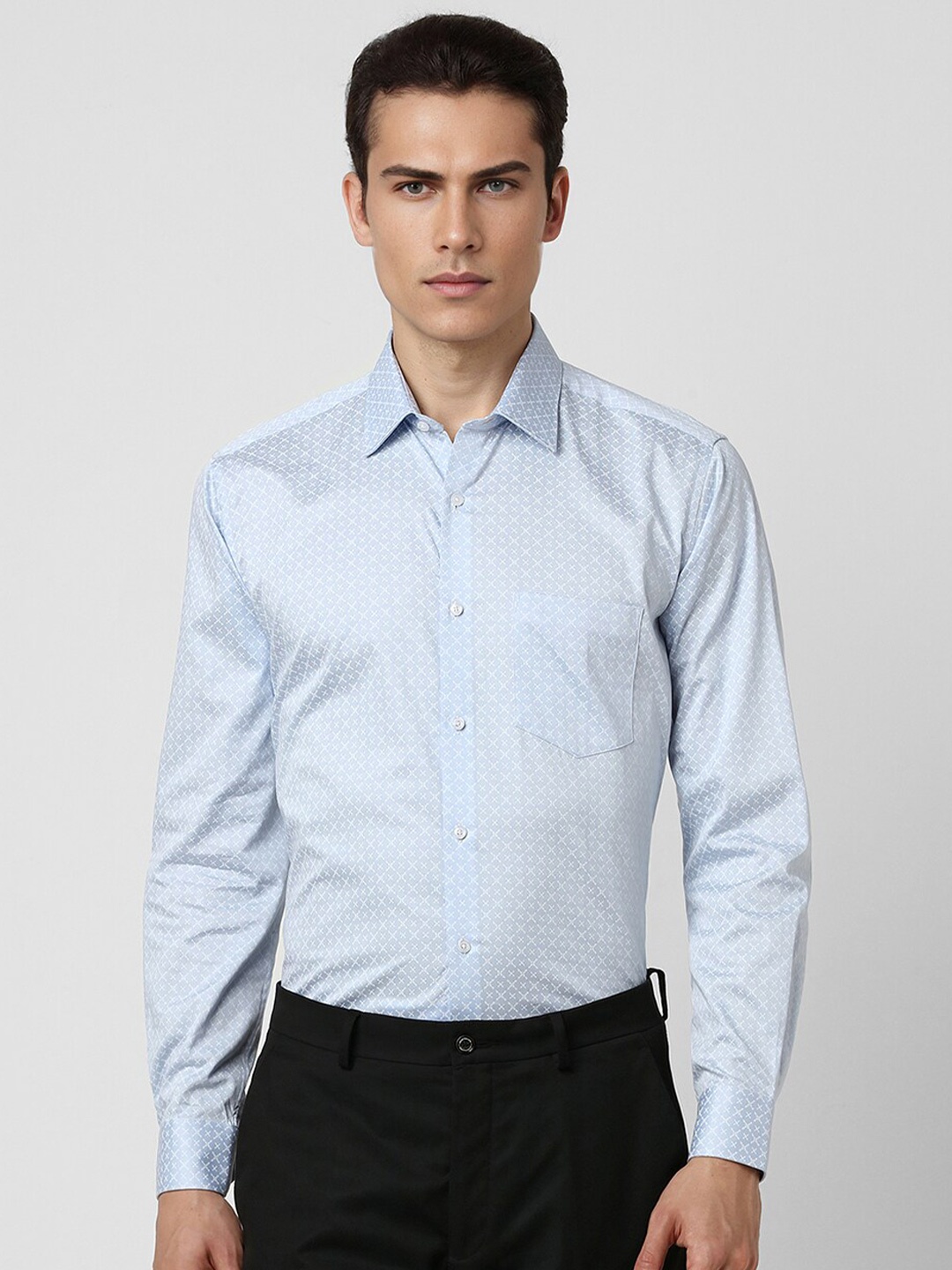 

Van Heusen Regular Fit Floral Printed Cotton Party Shirt, Blue