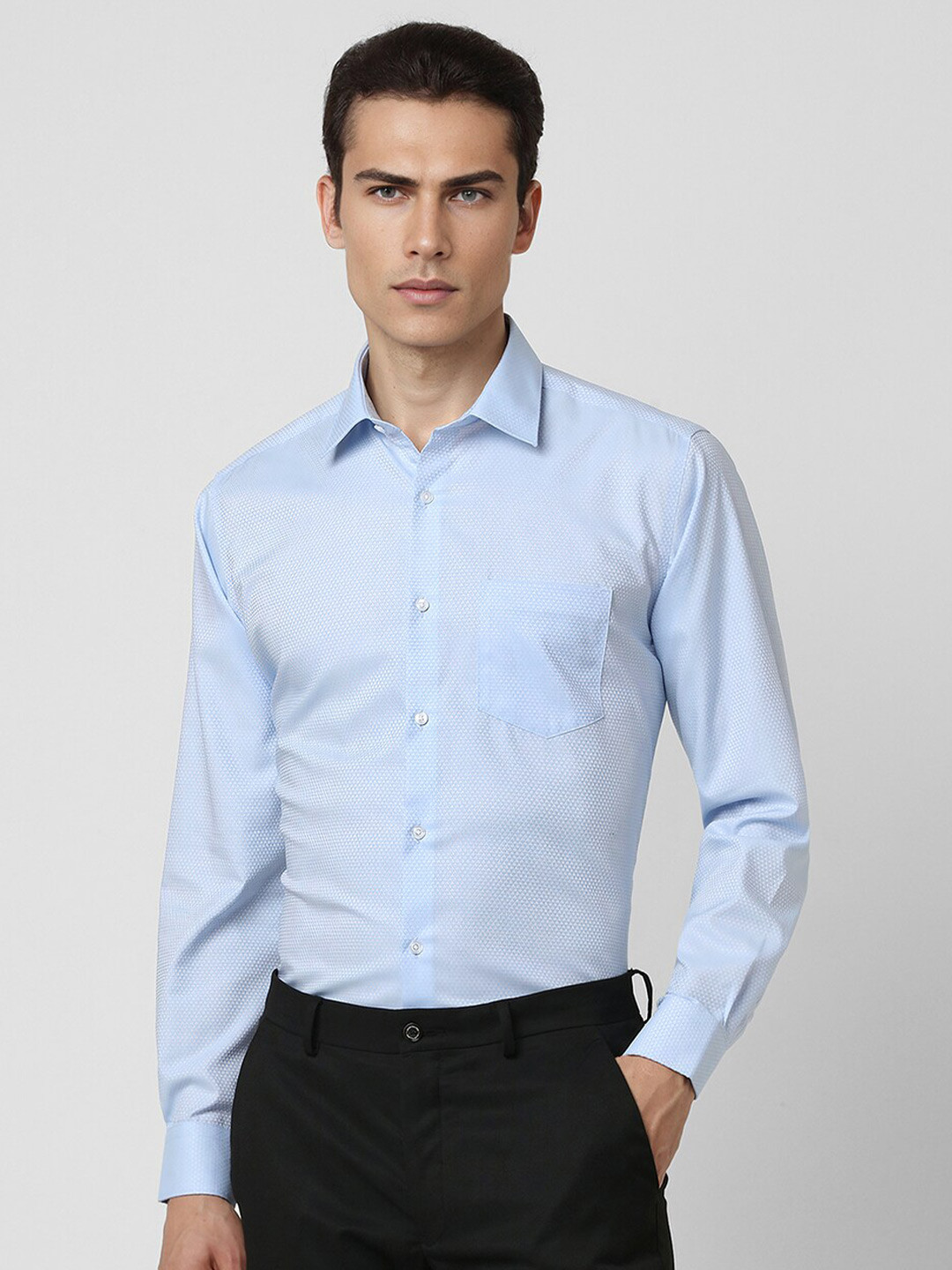 

Van Heusen Cotton Opaque Formal Shirt, Blue