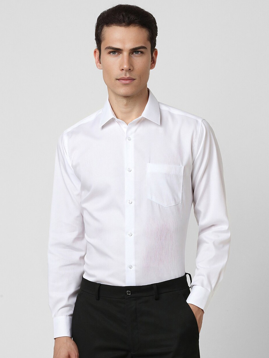 

Van Heusen Spread Collar Striped Formal Pure Cotton Shirt, White