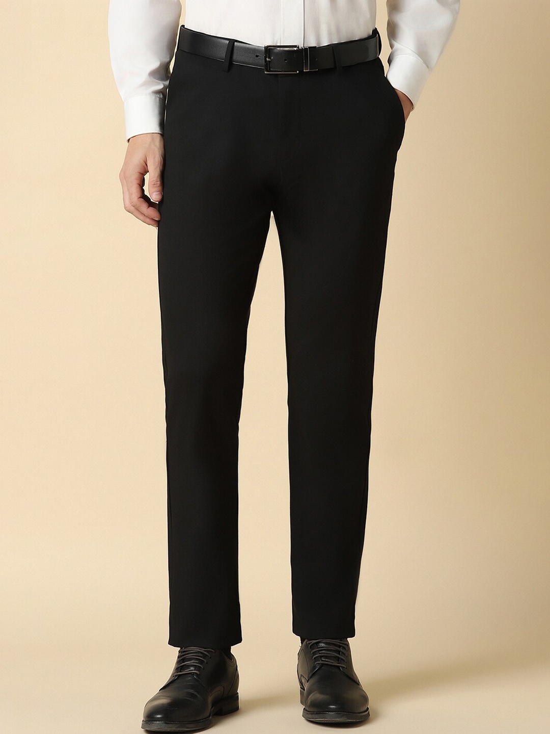 

Allen Solly Men Slim Fit Mid-Rise Formal Trouser, Black