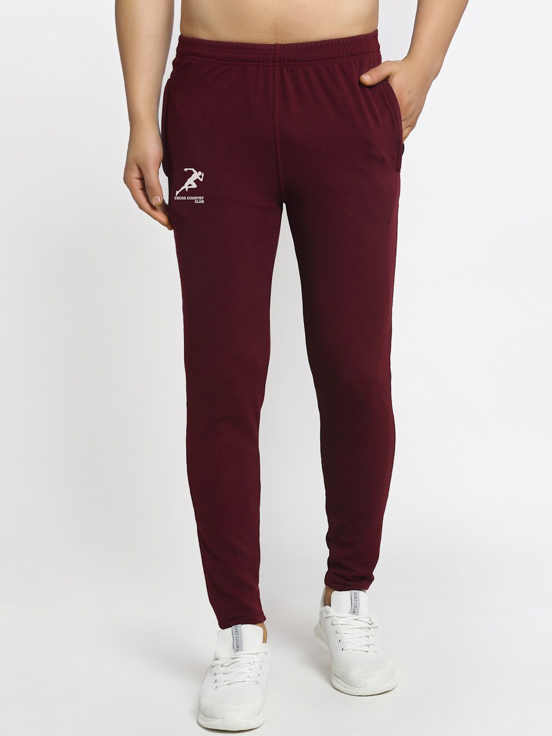 

Jinfo Men Mid Rise Track Pants, Maroon