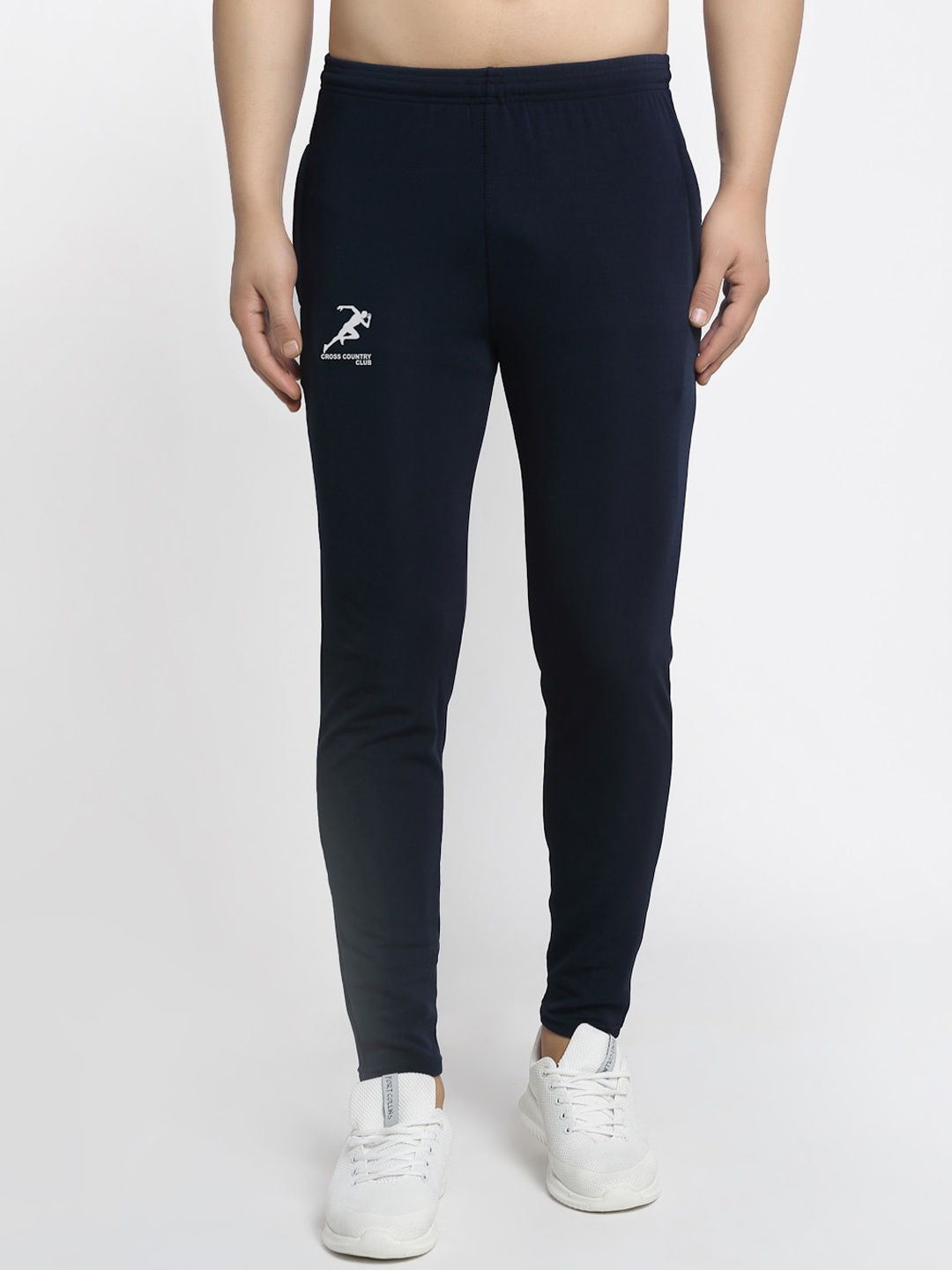 

Jinfo Men Mid-Rise Track Pants, Navy blue