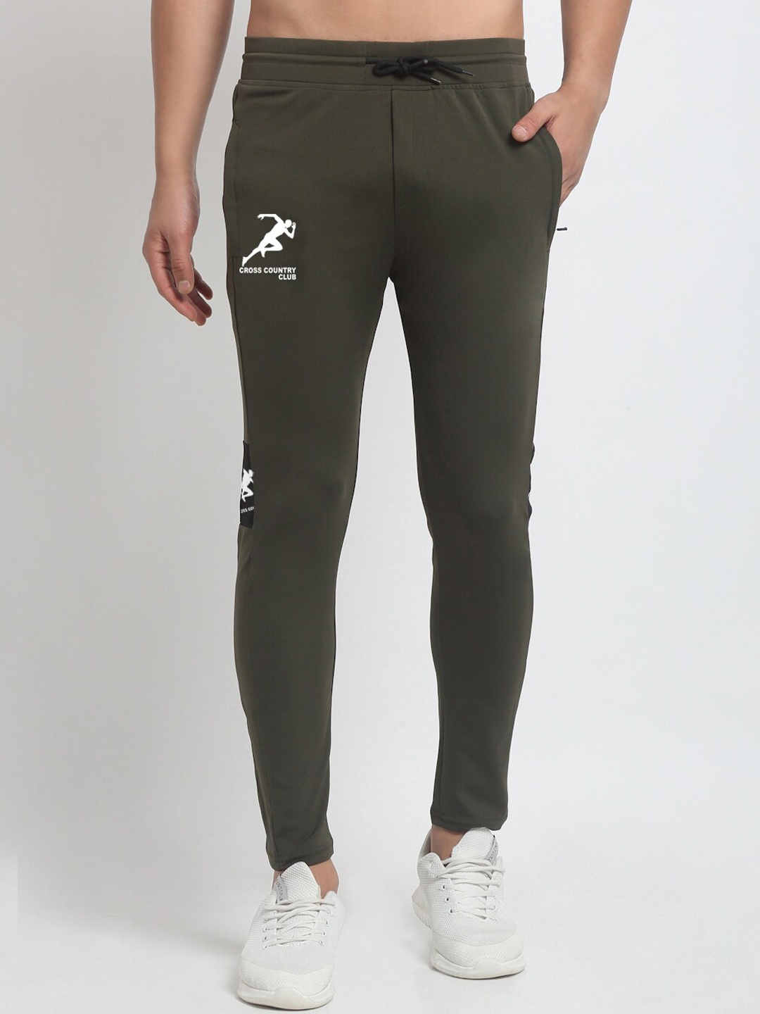 

Jinfo Men Mid-Rise Track Pants, Green