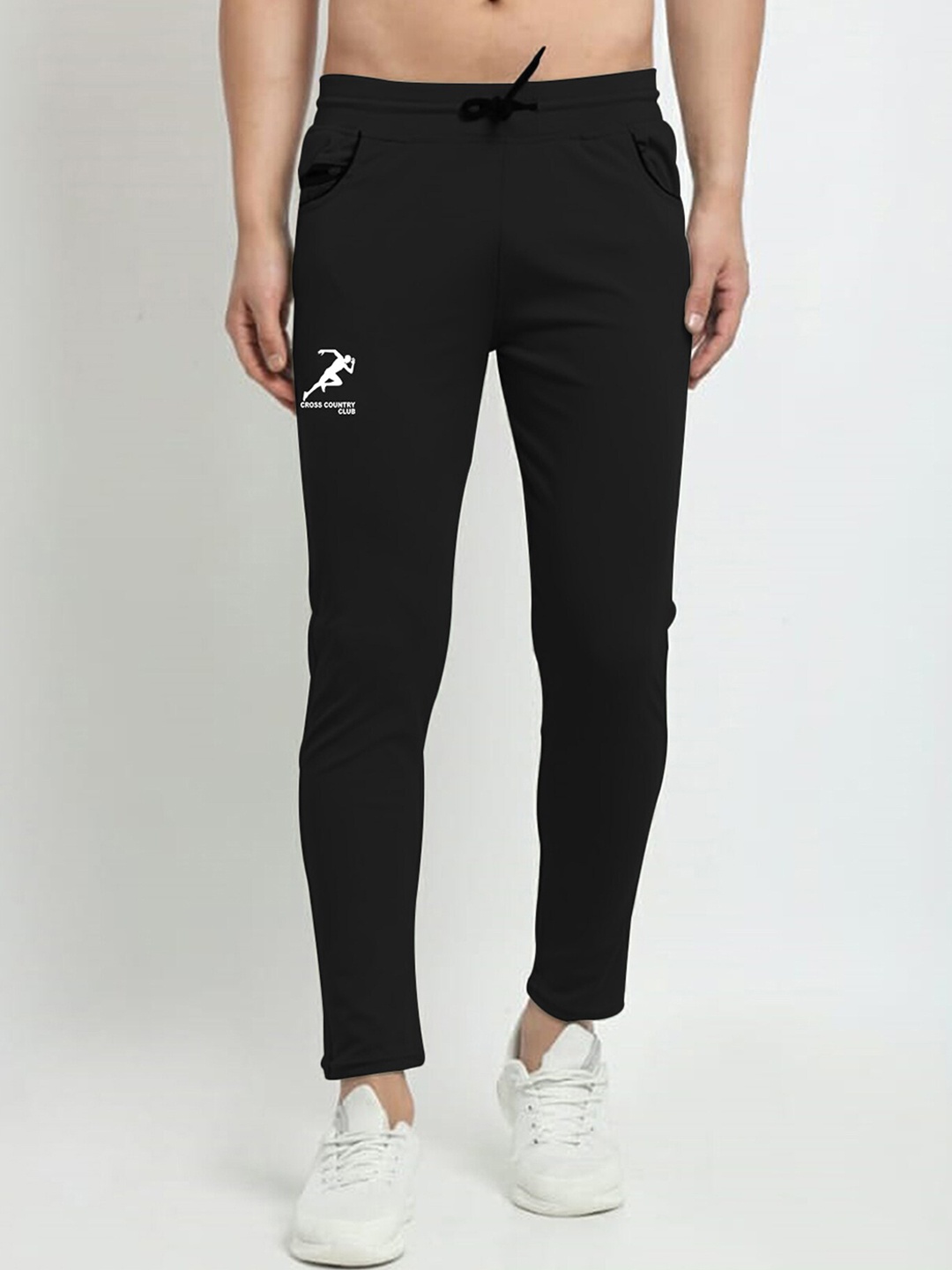 

Jinfo Men Mid-Rise Sports Track Pants, Black