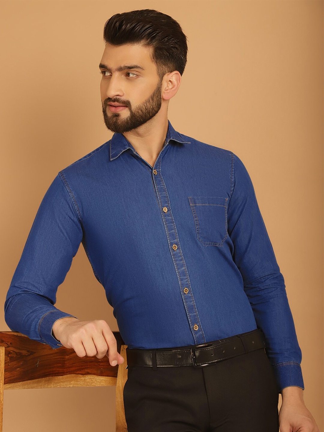 

Indian Needle Classic Opaque Formal Shirt, Blue