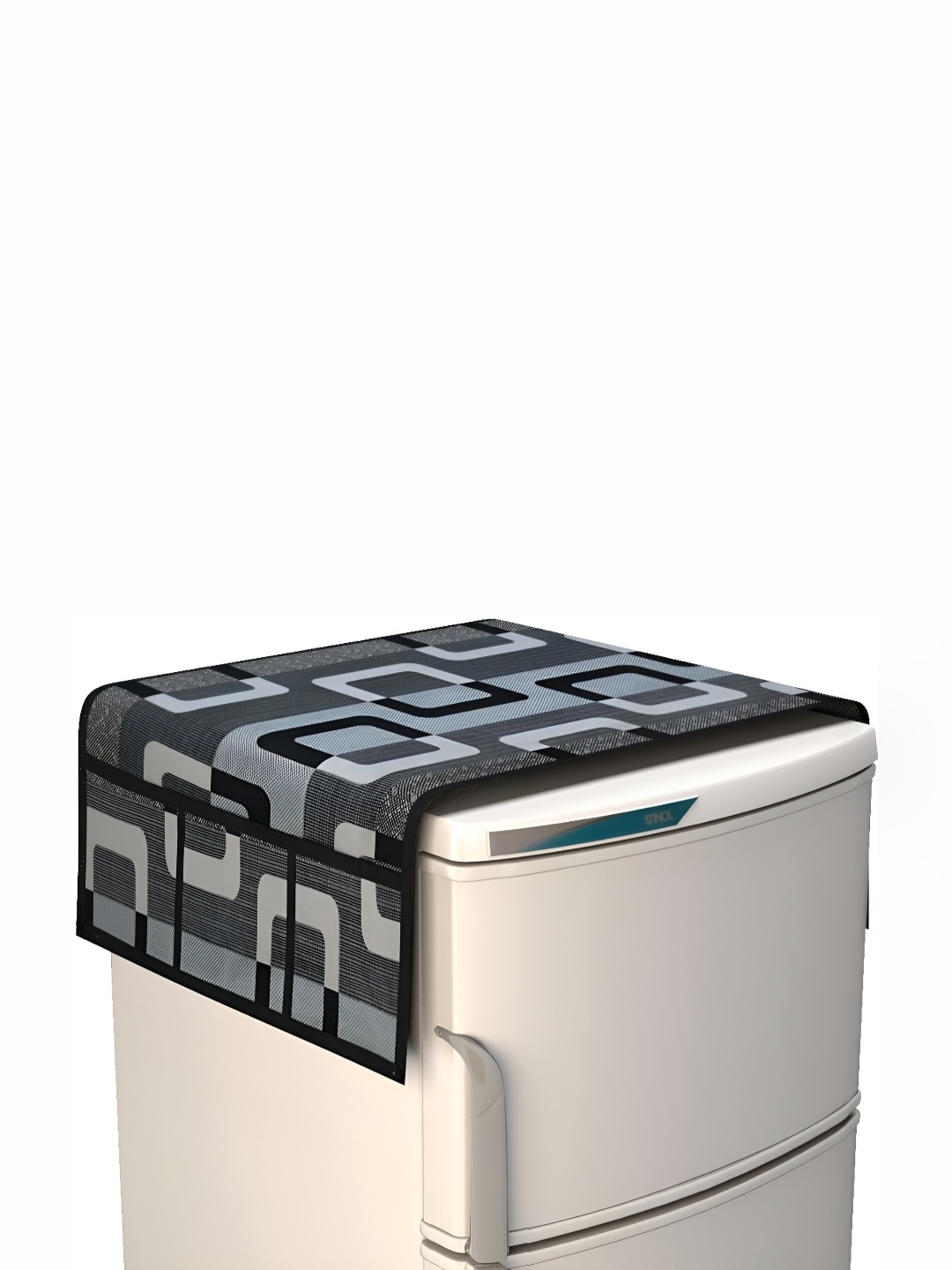 

hargunz Black & Grey Geometric Printed Refrigerator Cover