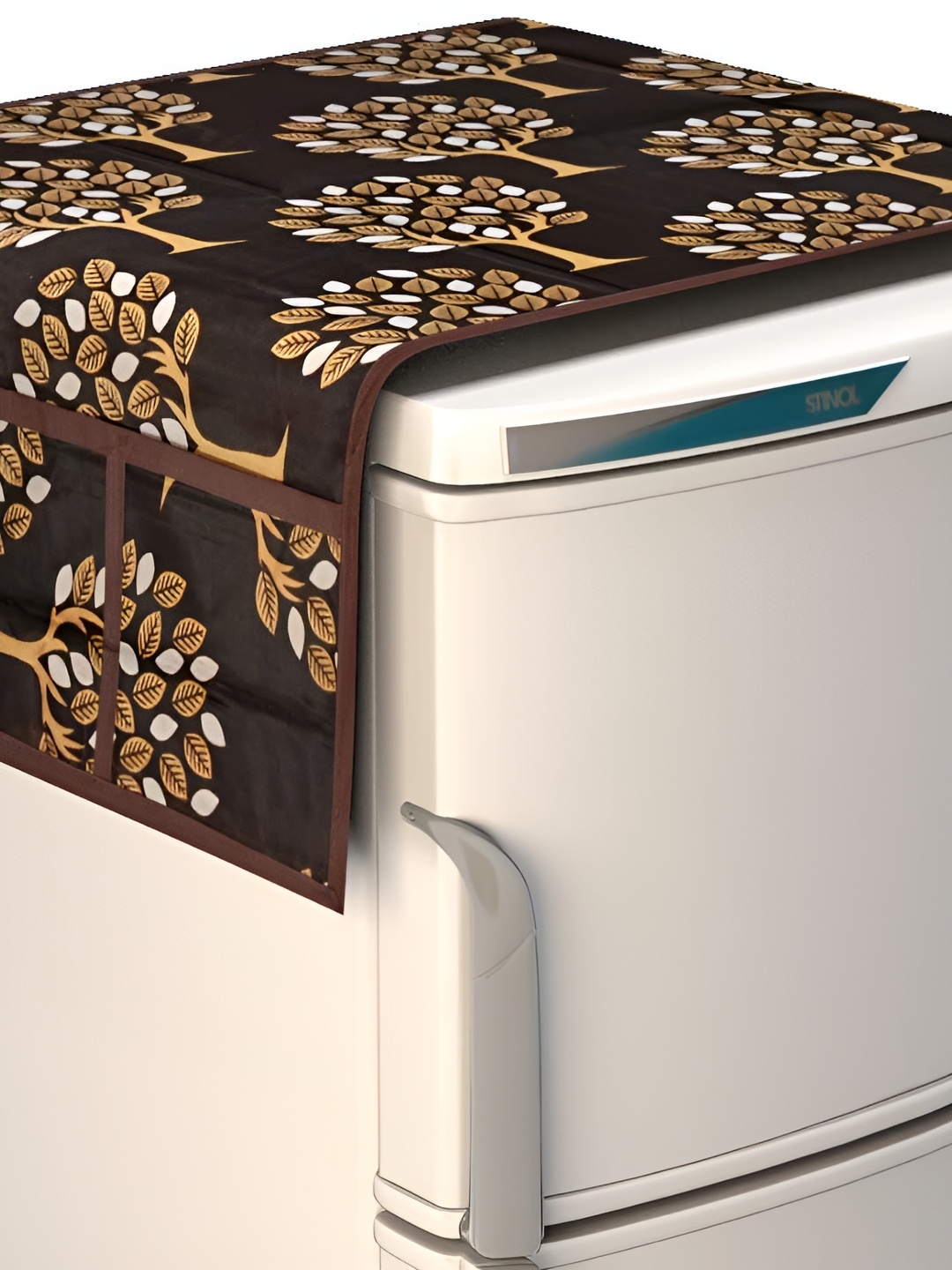 

hargunz Brown & Black Printed Refrigerator Covers