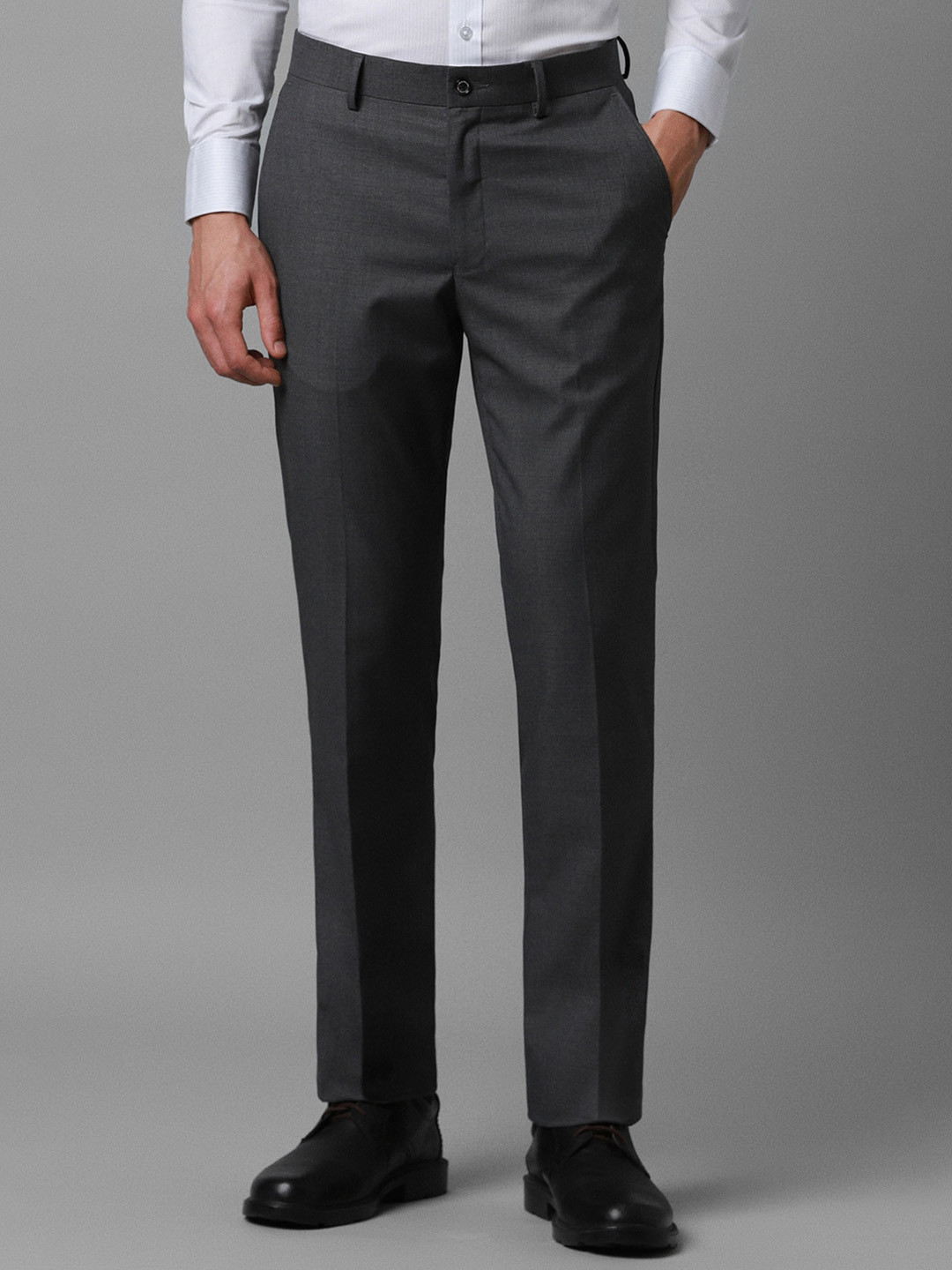 

Louis Philippe Men Slim Fit Formal Trousers, Grey