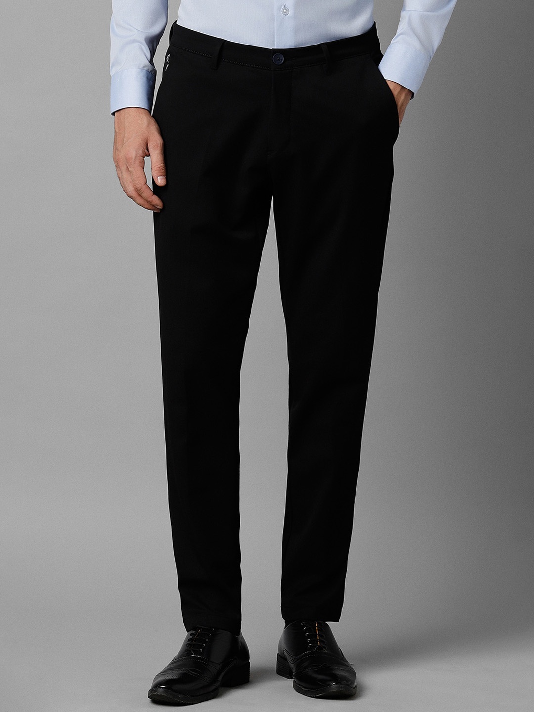 

Louis Philippe Sport Men Slim Fit Mid-Rise Formal Trousers, Black