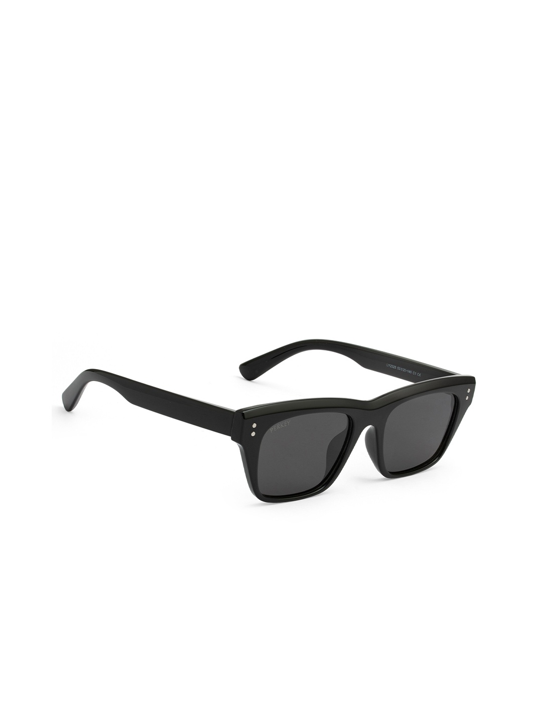 PERKEY Unisex Square-Oversized UV Protected Polarized Sunglasses - PRKY002-C1, Black