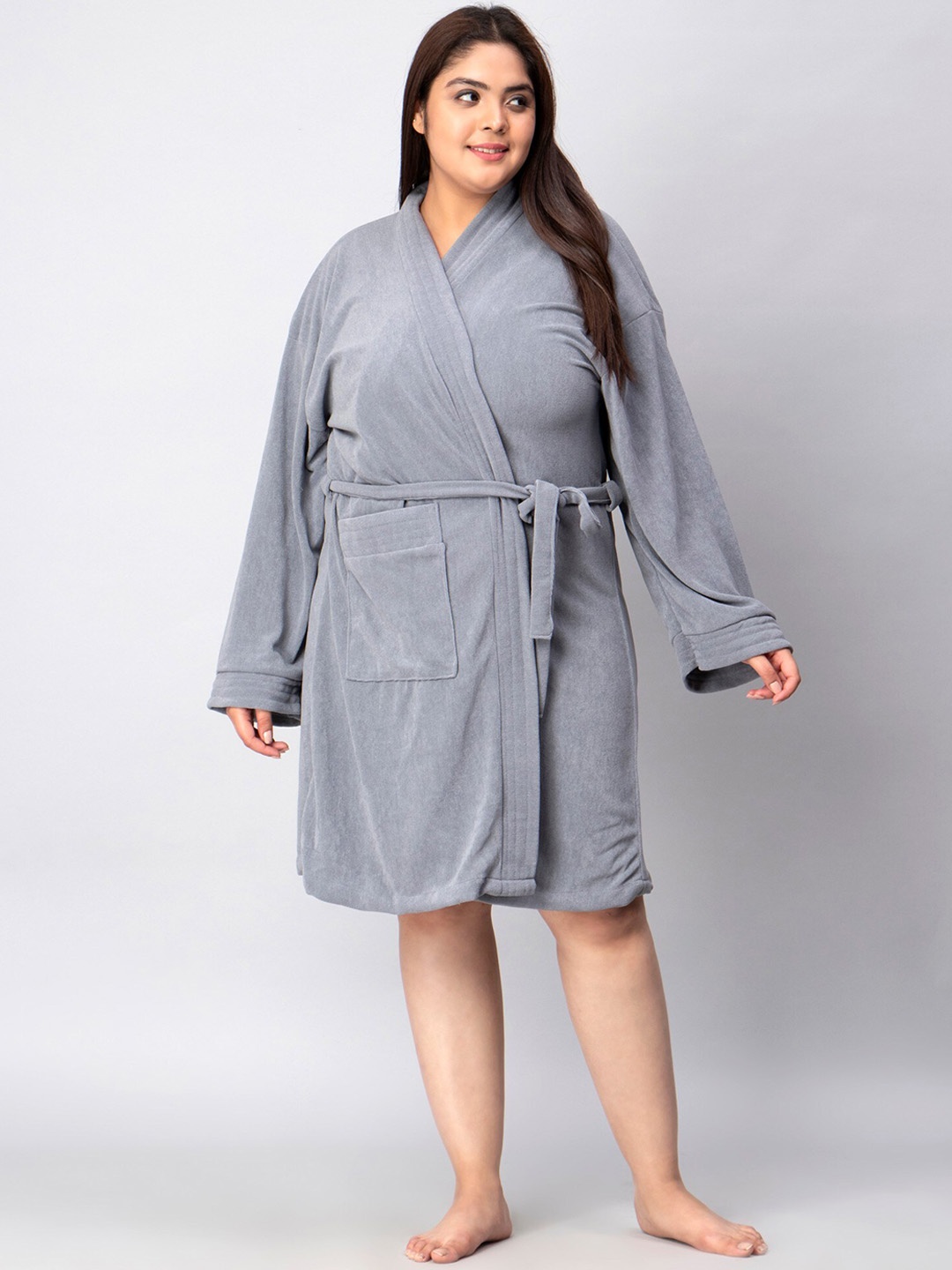 

HotGown Women Grey Water Absorbent Bath Robe