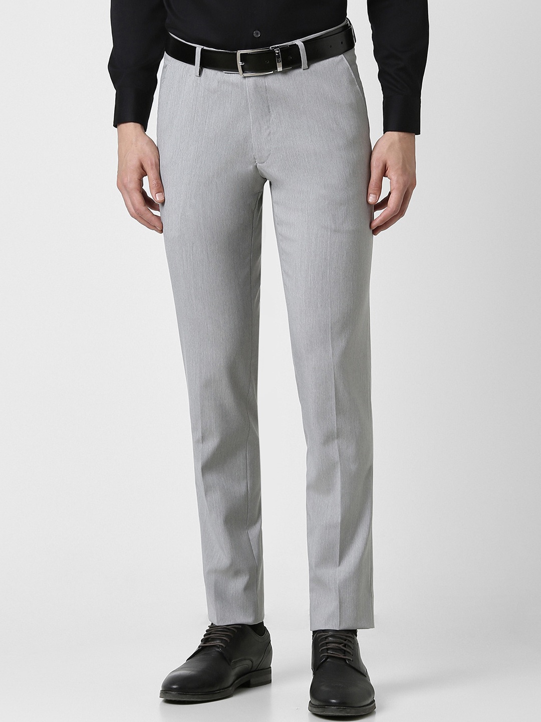 

Peter England Men Slim Fit Formal Trousers, Grey