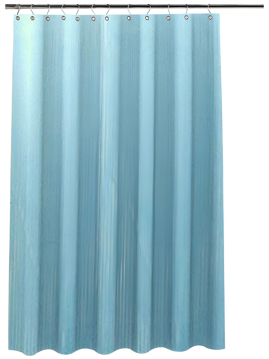 

CASA-NEST Blue 9 Pieces Self Design Waterproof Shower Curtain With Hooks