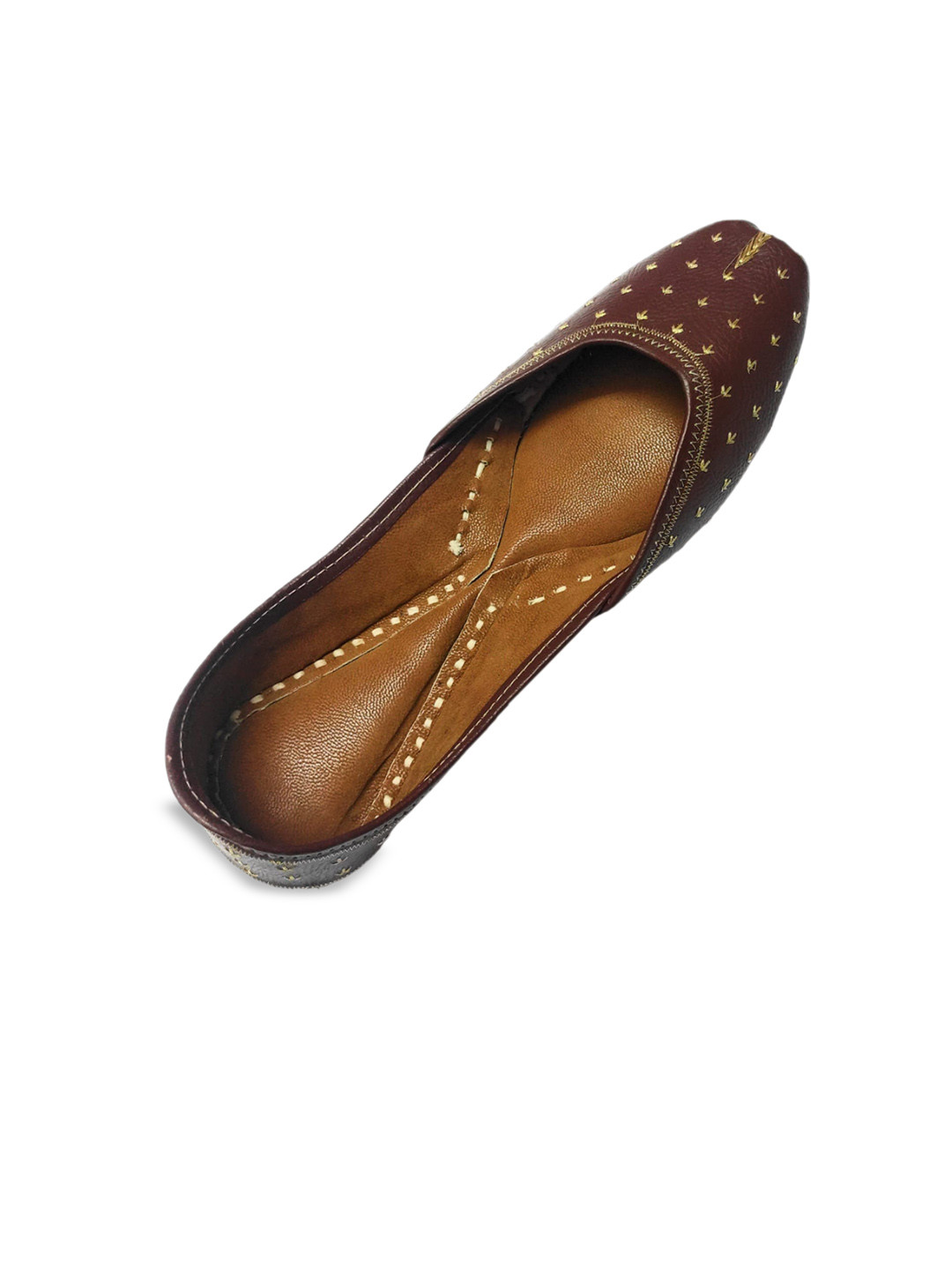 

Ta Chic Embellished Round Toe Mojaris, Brown
