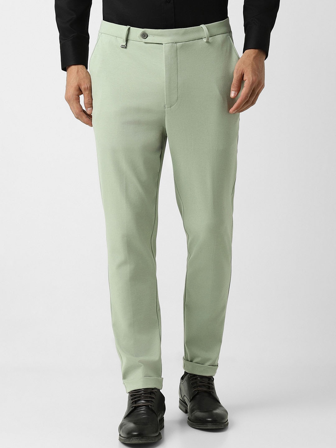 

Van Heusen Men Carrot Fit Chinos Trousers, Green