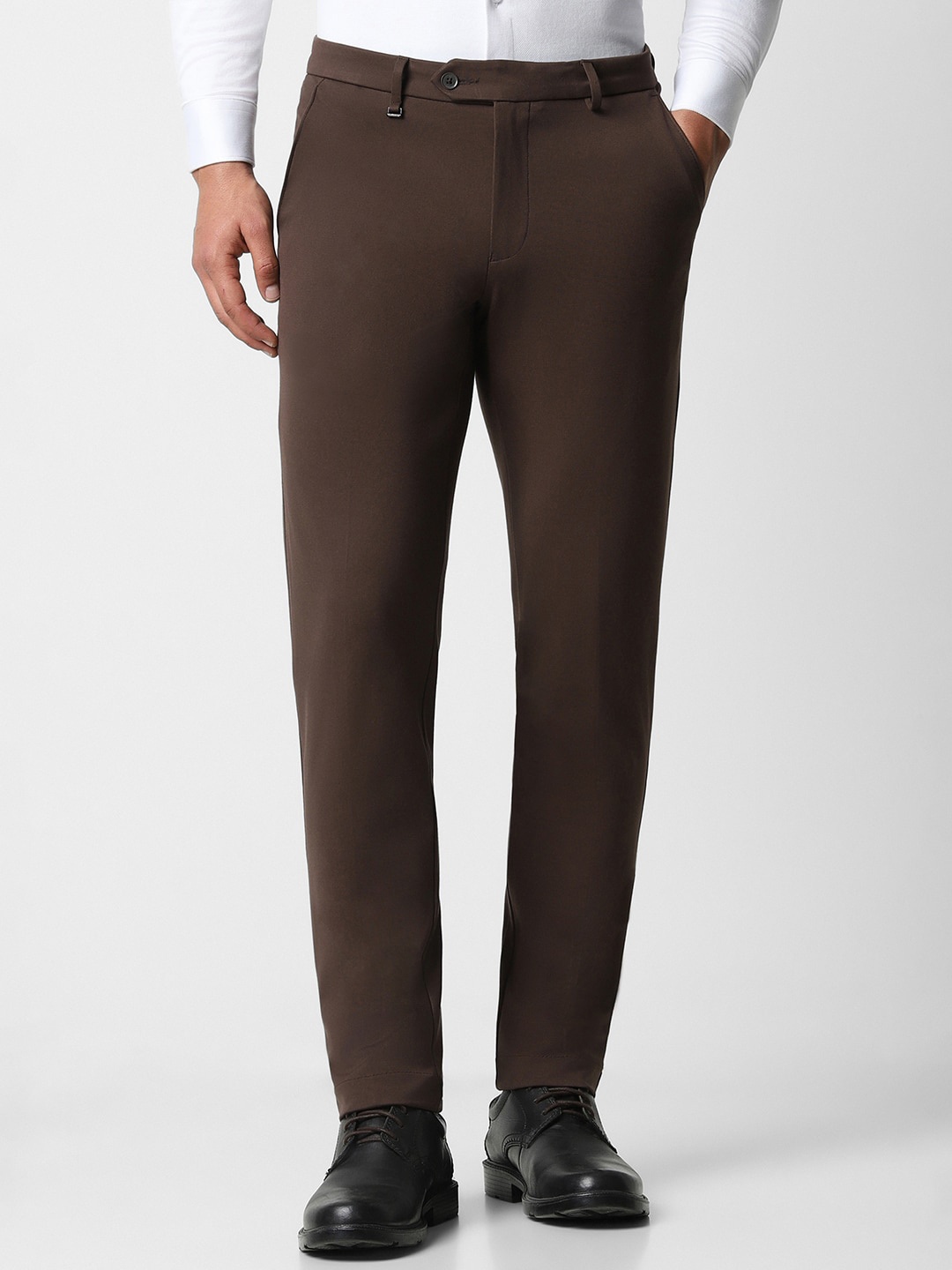 

Van Heusen Men Ultra Slim Fit Formal Trousers, Brown