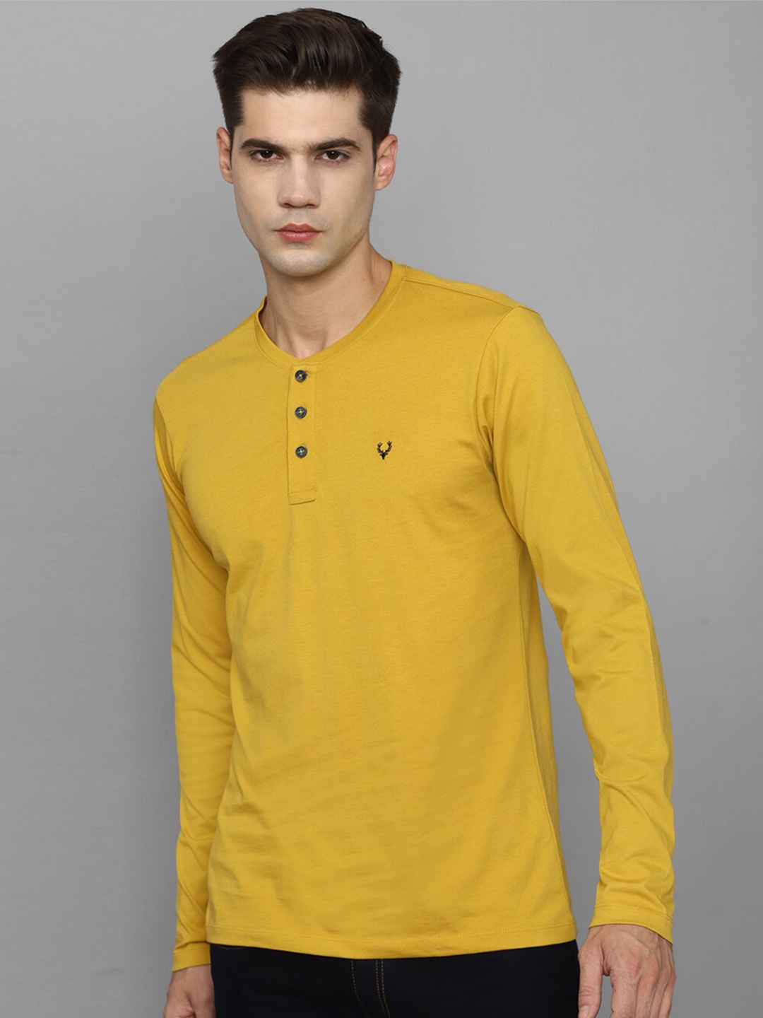 

Allen Solly Henley Neck Slim Fit T-shirt, Yellow