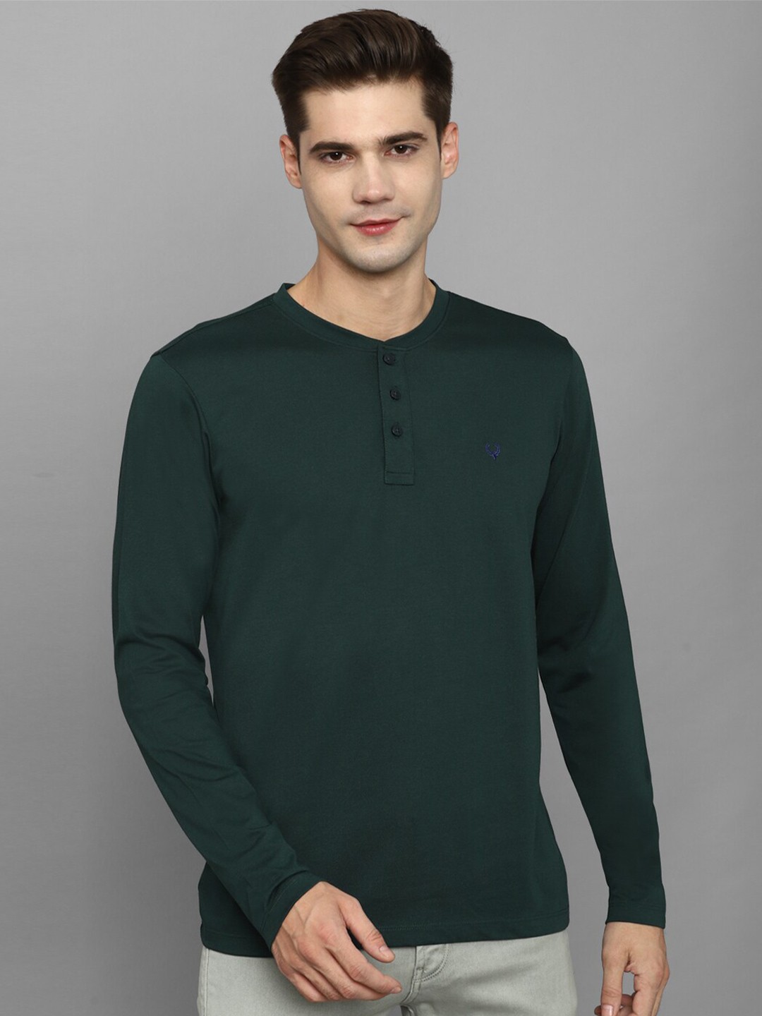 

Allen Solly Henley Neck Slim Fit T-shirt, Green