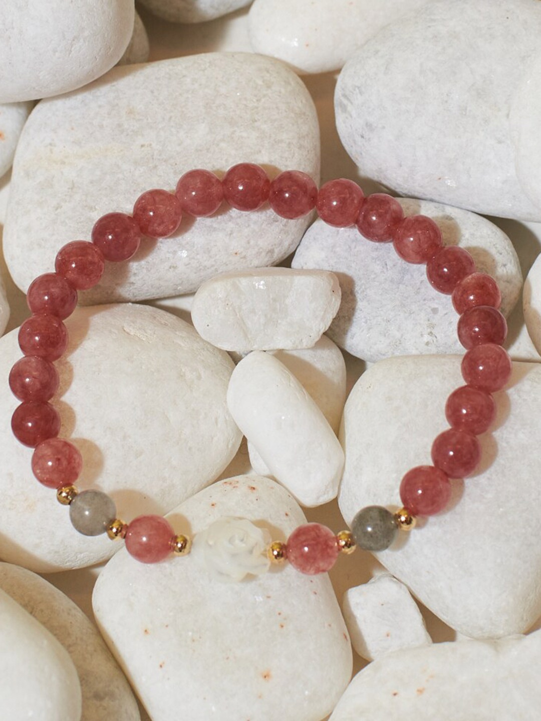 

SALTY Crystal Beaded Band Bracelet, Maroon