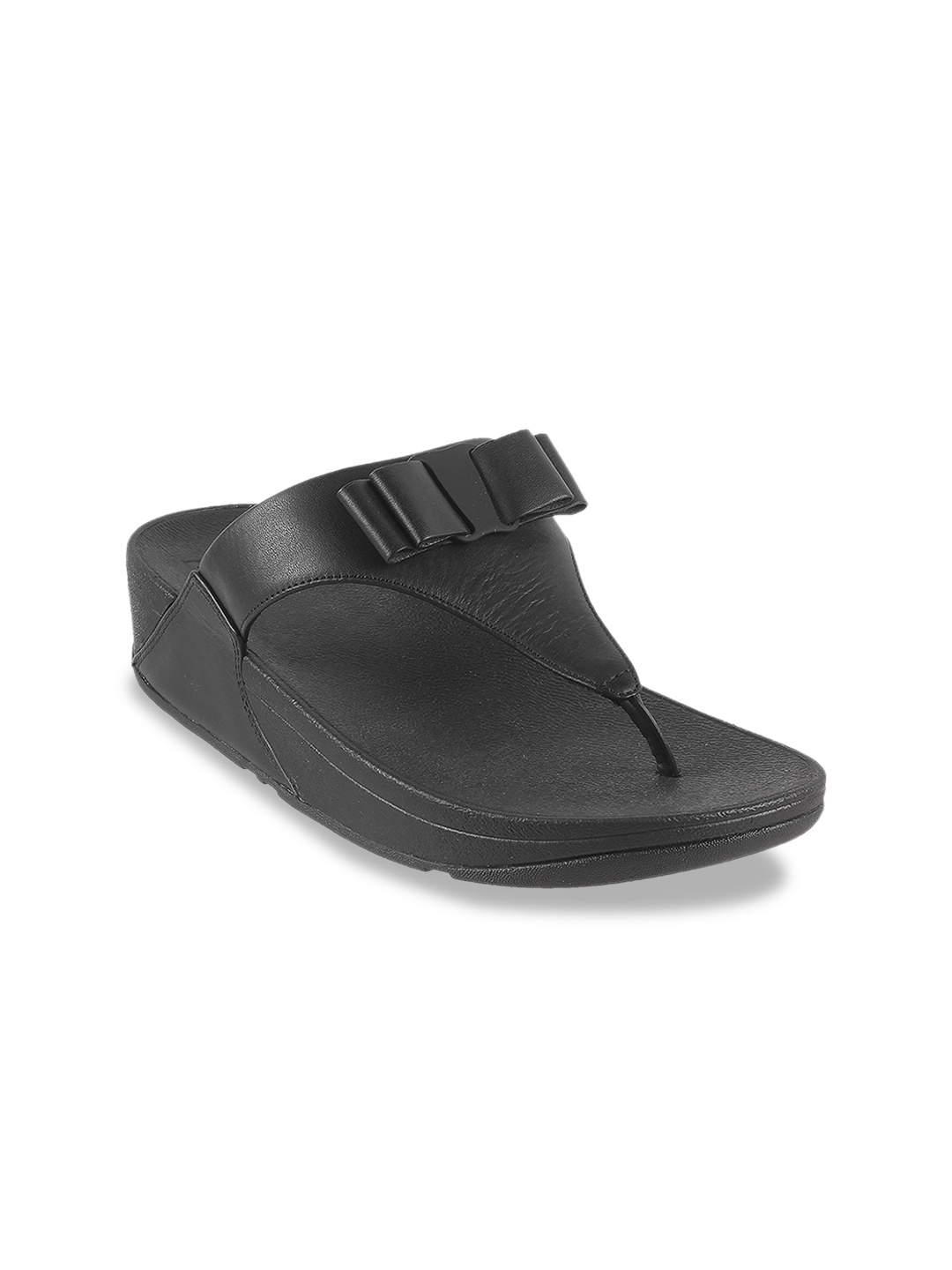 

fitflop Open Toe Leather Comfort Heels, Black