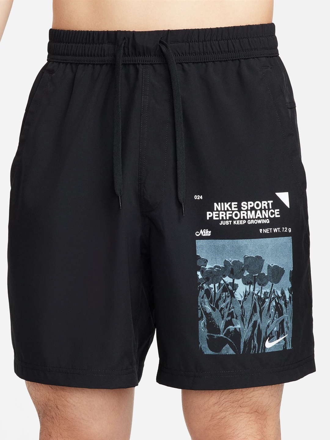 

Nike Form Men Dri-FIT 18cm (approx.) Unlined Versatile Printed Mid-Rise Shorts, Black