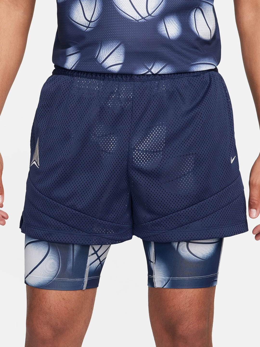 

Nike Icon JA Men Printed Dri-FIT 2-in-1 10cm Mid-Rise Basketball Shorts, Navy blue