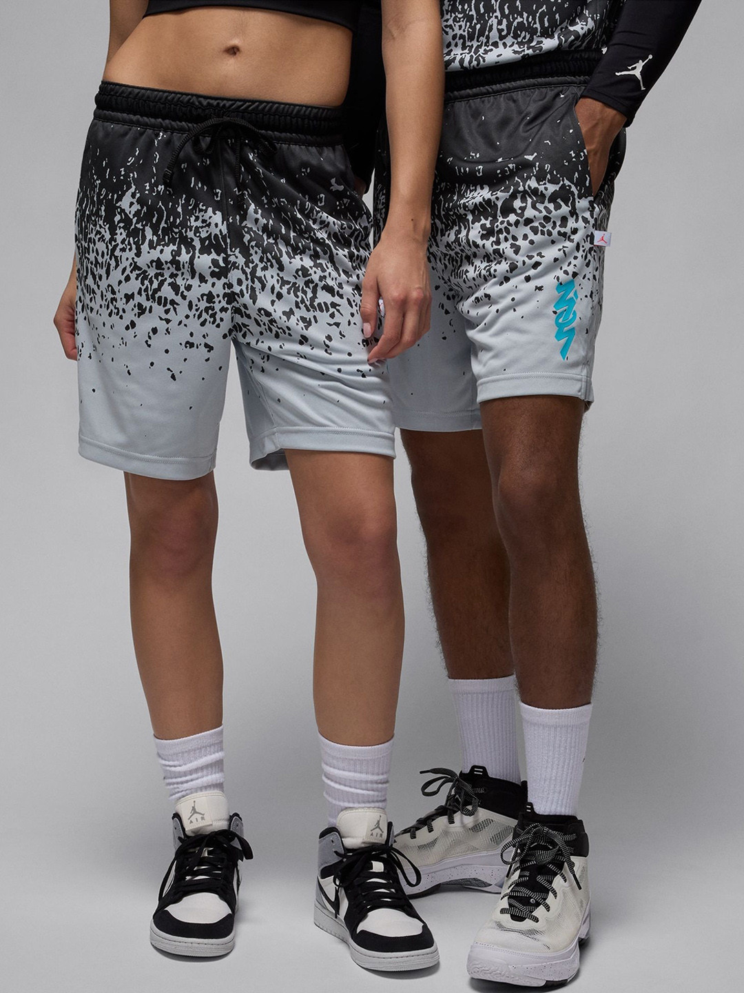 

Nike Zion Men Printed Mid-Rise Sports Shorts, Grey