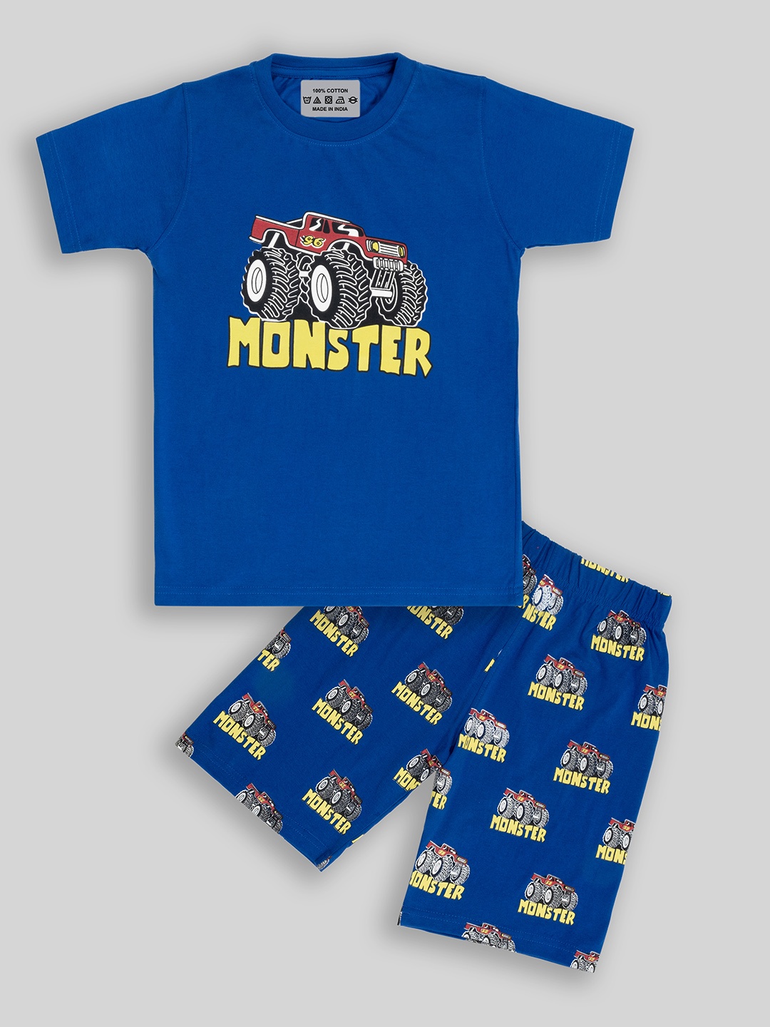 

BAESD Kids Printed Night suit, Blue