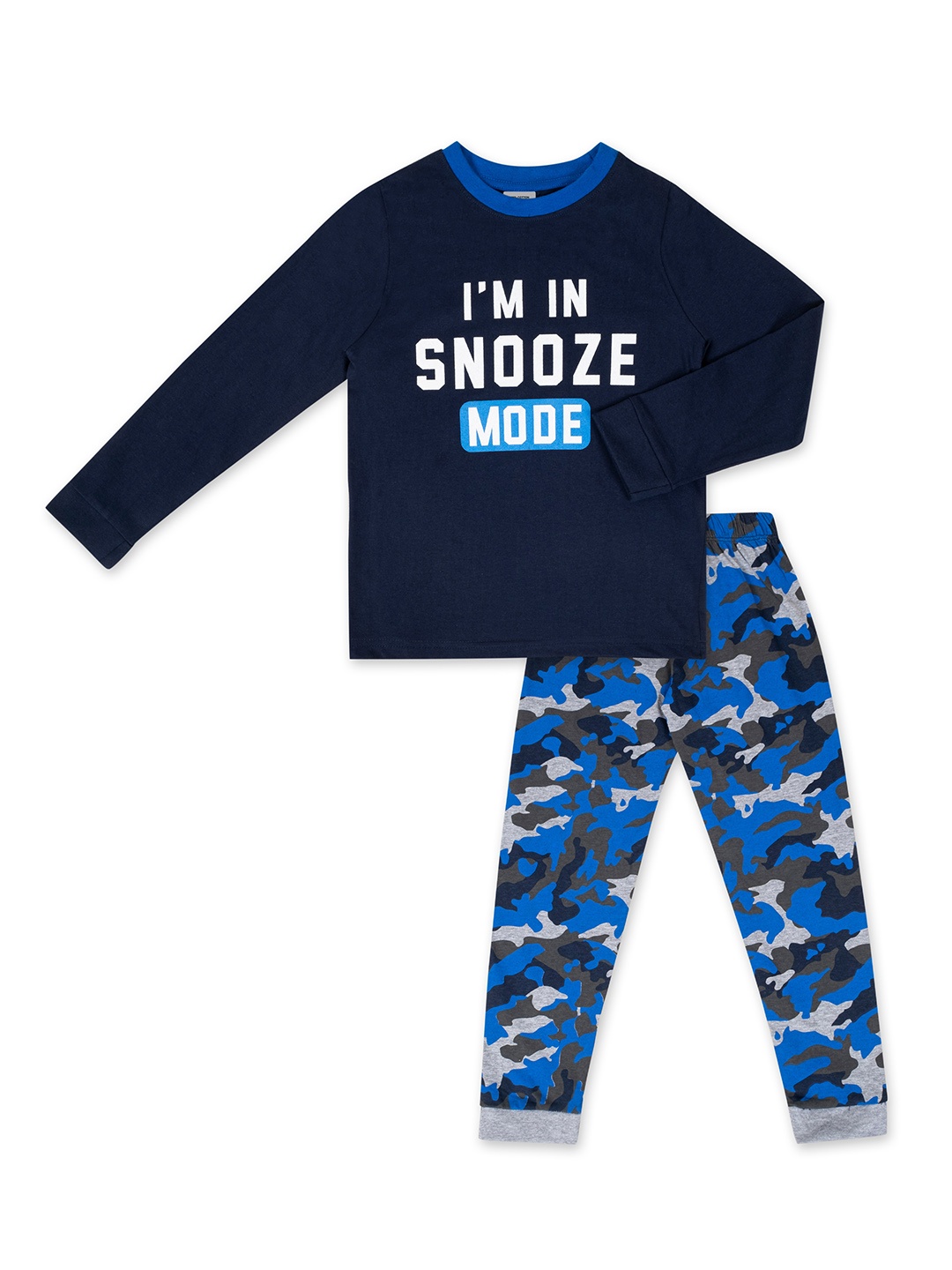 

BAESD Kids Printed Pure Cotton Night Suit, Navy blue