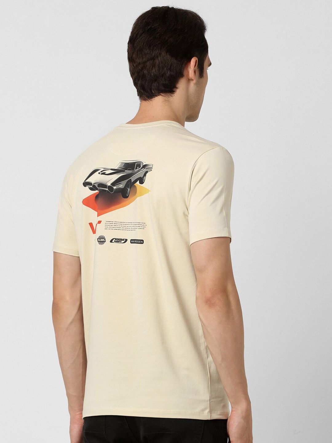 

VAN HEUSEN DENIM LABS Graphic Printed Short Sleeves T-shirt, Cream