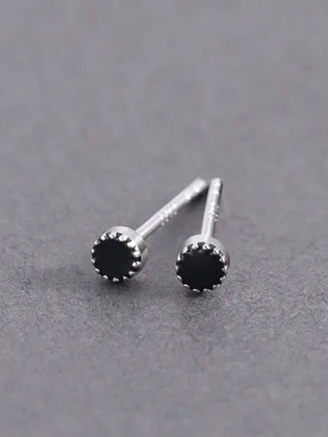

SALTY Men Stone Studded Circular Studs Earrings, Silver