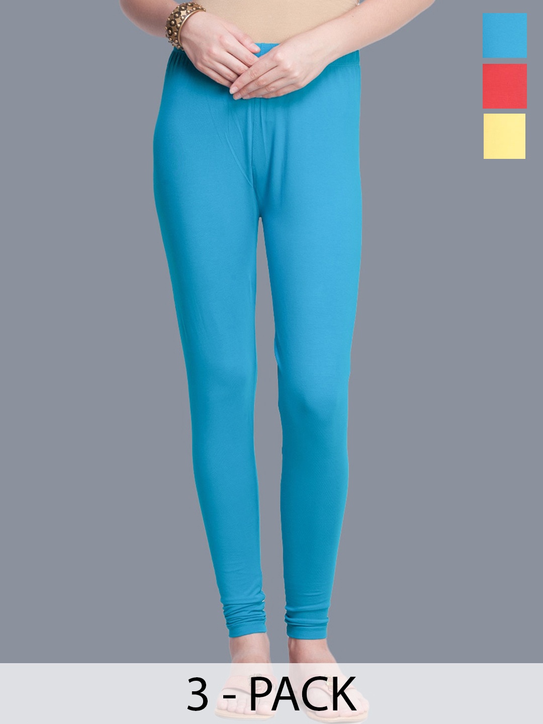 

Dollar Missy Pack Of 3 Ankle Length Leggings, Red