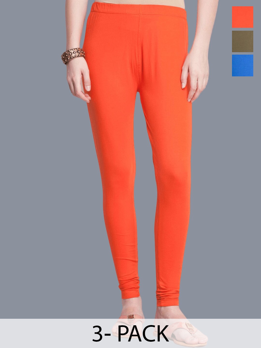 

Dollar Missy Pack Of 3 Ankle Length Leggings, Blue
