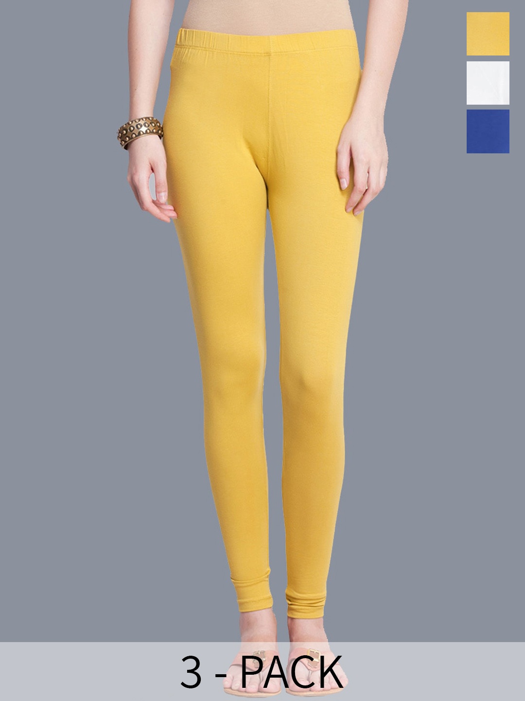 

Dollar Missy Pack Of 3 Ankle Length Leggings, Yellow