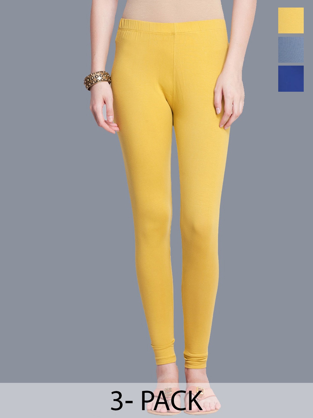 

Dollar Missy Pack Of 3 Ankle Length Leggings, Yellow