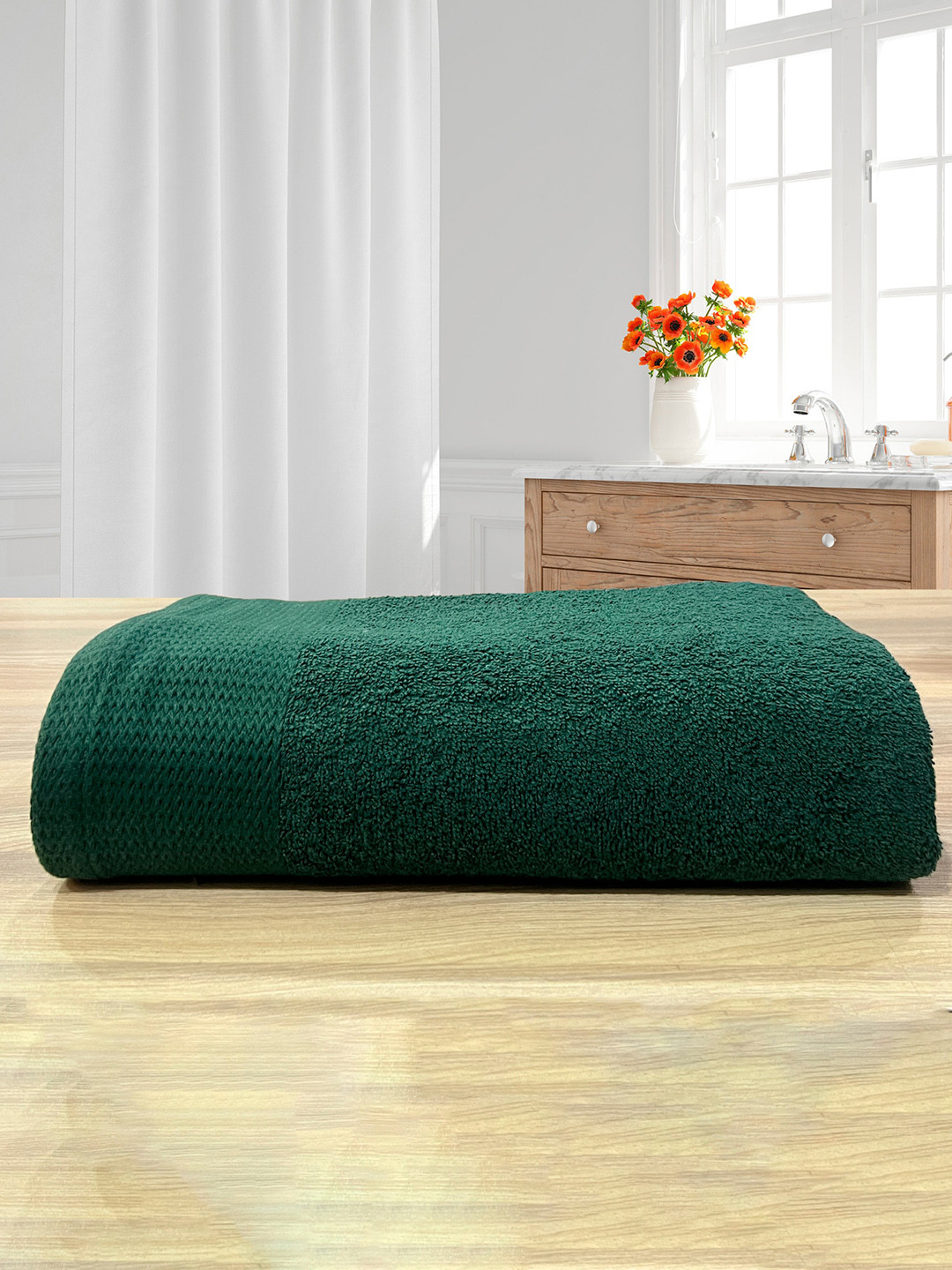 

LABHAM Green Cotton Bath Towels