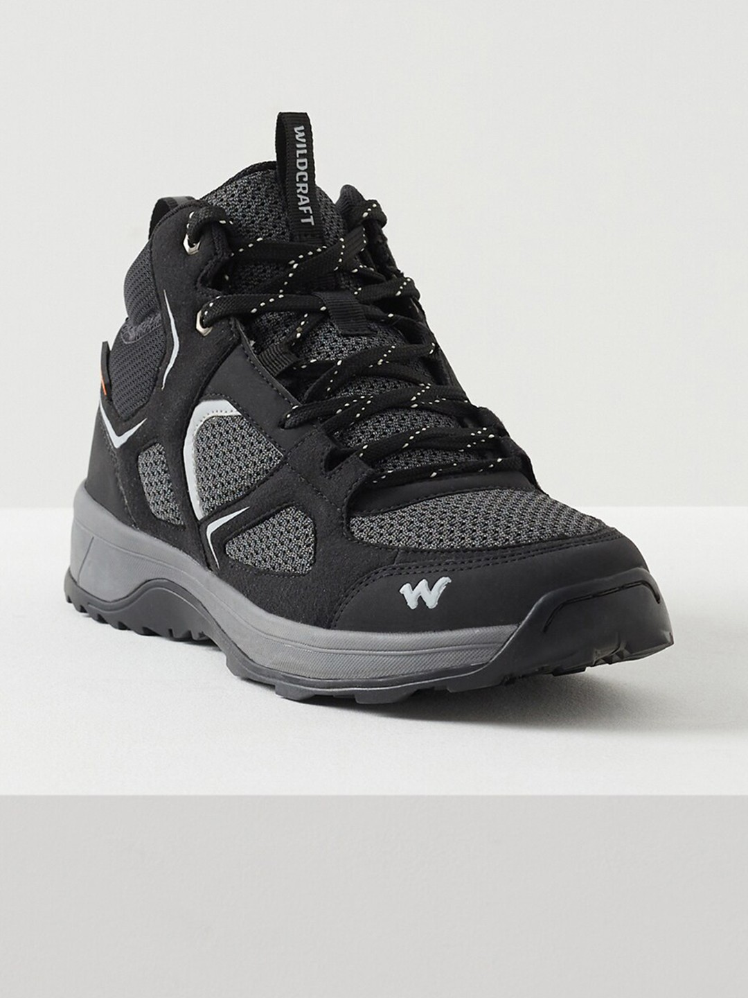 

Wildcraft Men High-Top Lace-Up Mesh Trekking Shoes, Black