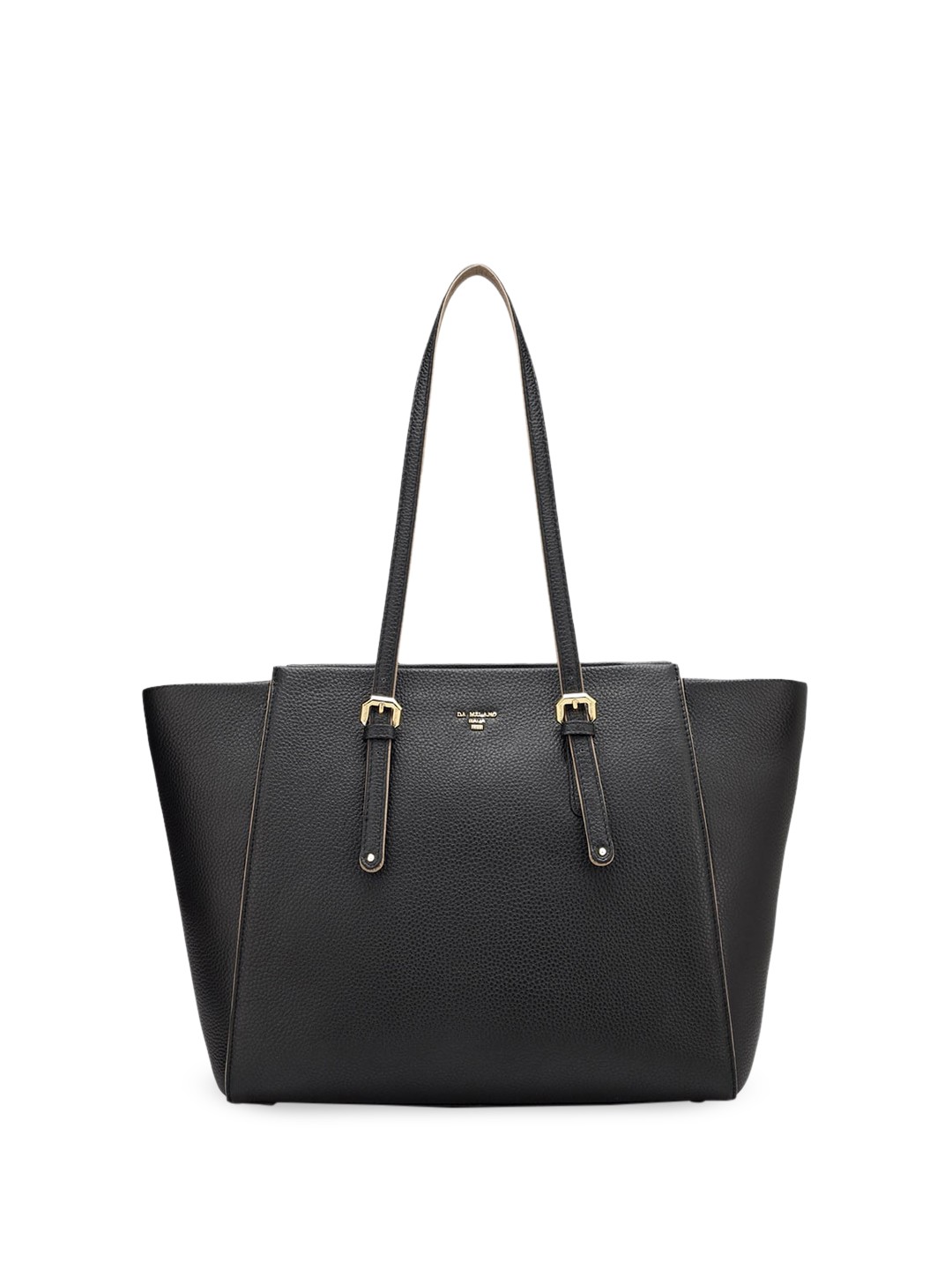 

Da Milano Leather Structured Shoulder Bag, Black