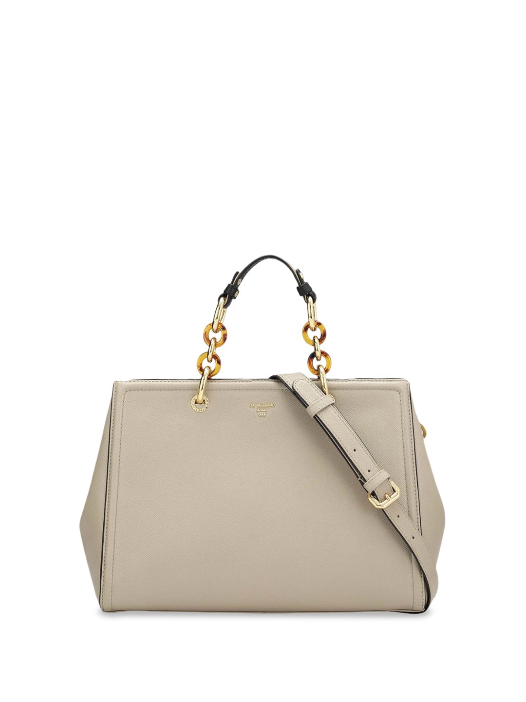 

Da Milano Leather Structured Handheld Bag, White