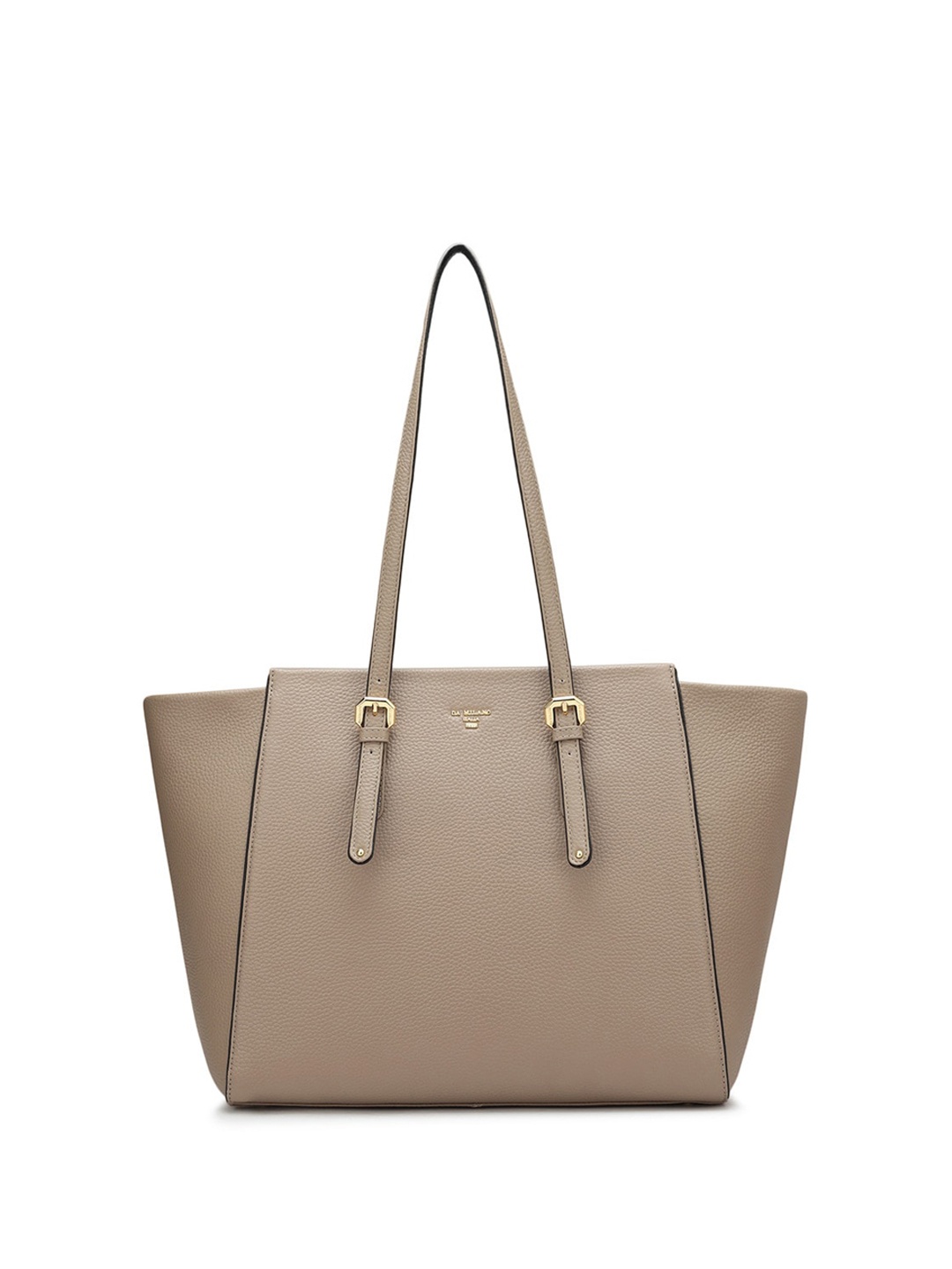 

Da Milano Leather Structured Shoulder Bag, Beige