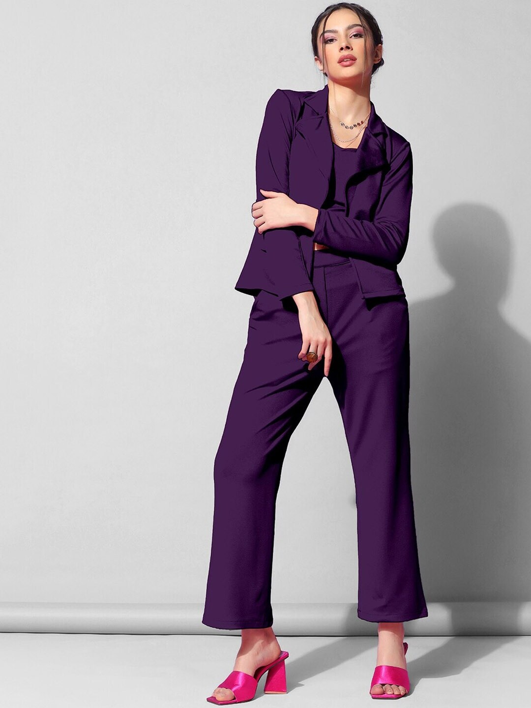 

WESTHOOD Top & Trousers With Blazer Co-Ords, Purple