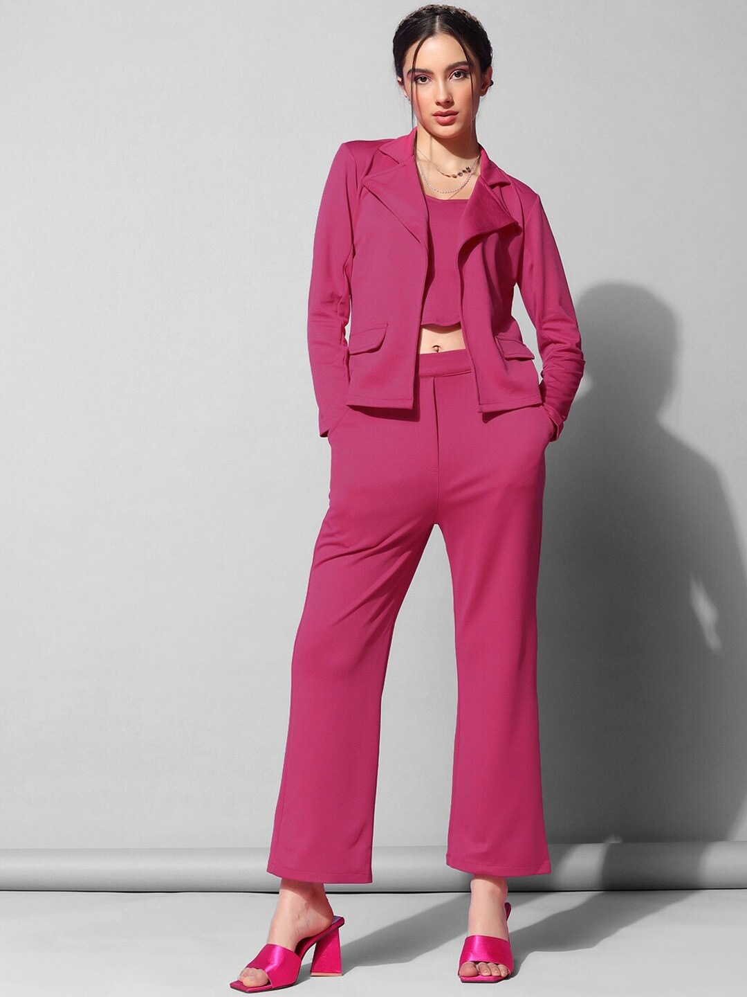 

WESTHOOD Tube To & Trouser with Blazer Co-Ord Set, Pink