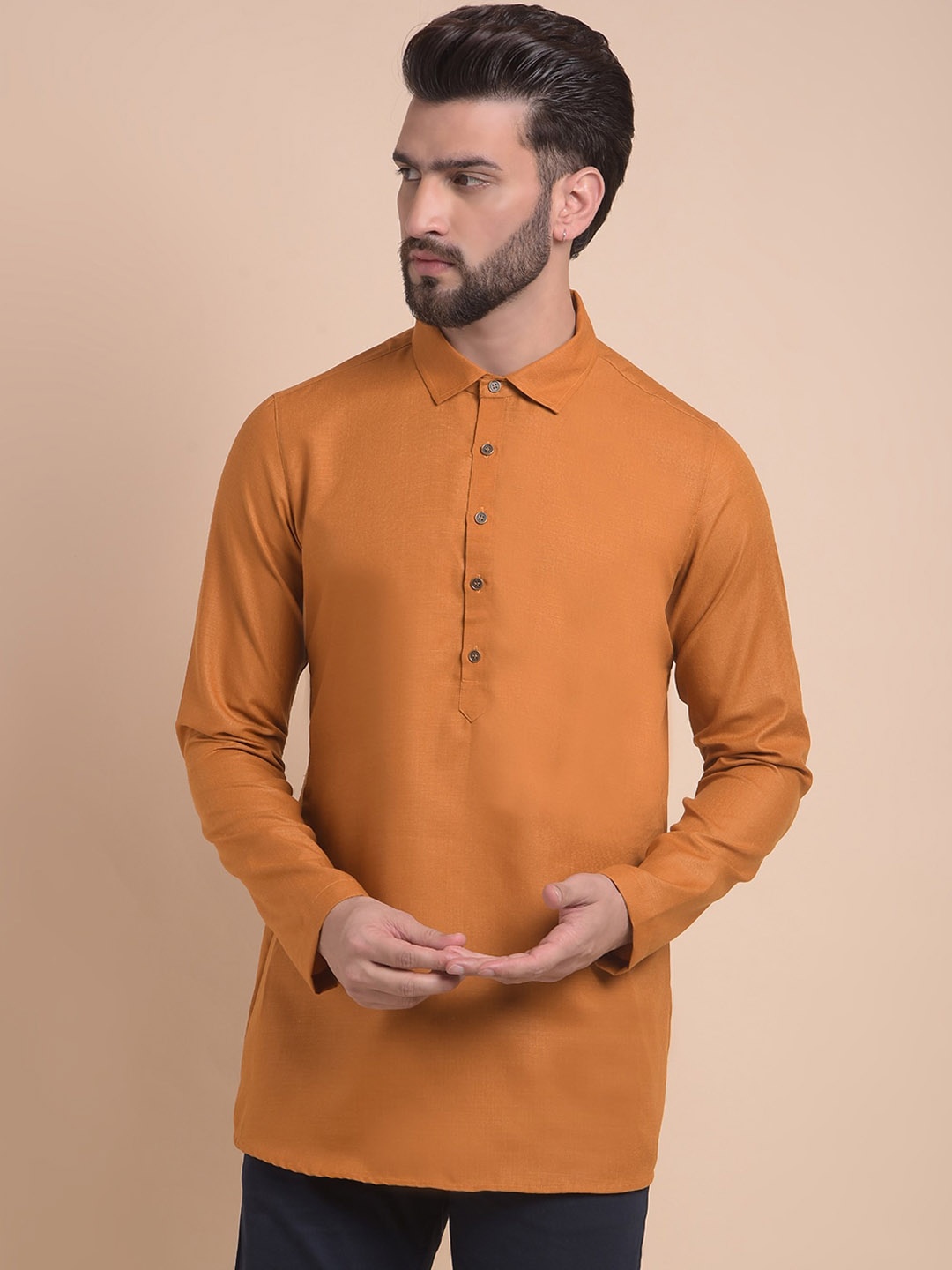 

Anouk Men Thread Work Kurta, Mustard