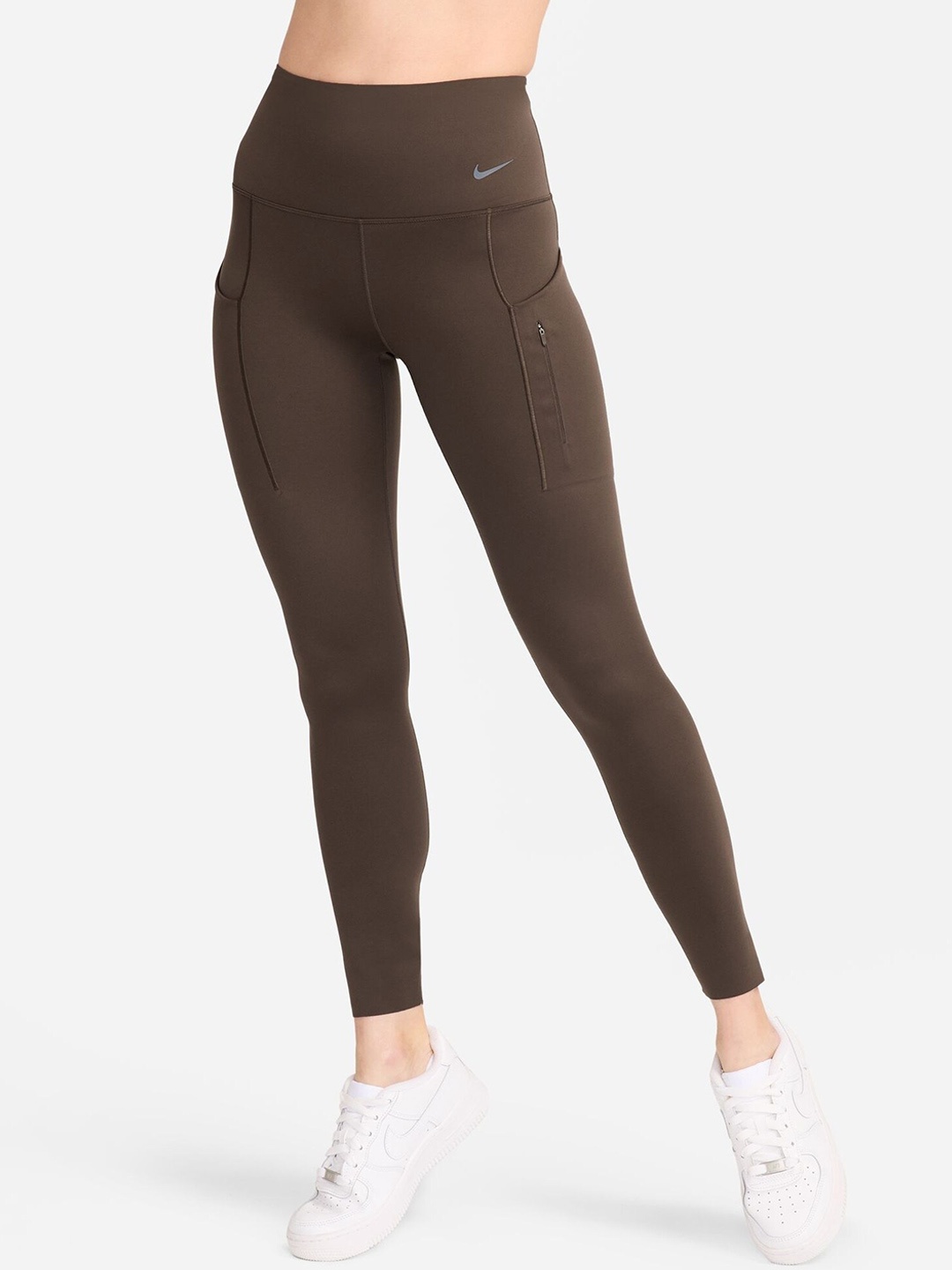 

Nike Go Women's Firm-Support High-Waisted Ankle-Length Tights With Pockets, Brown