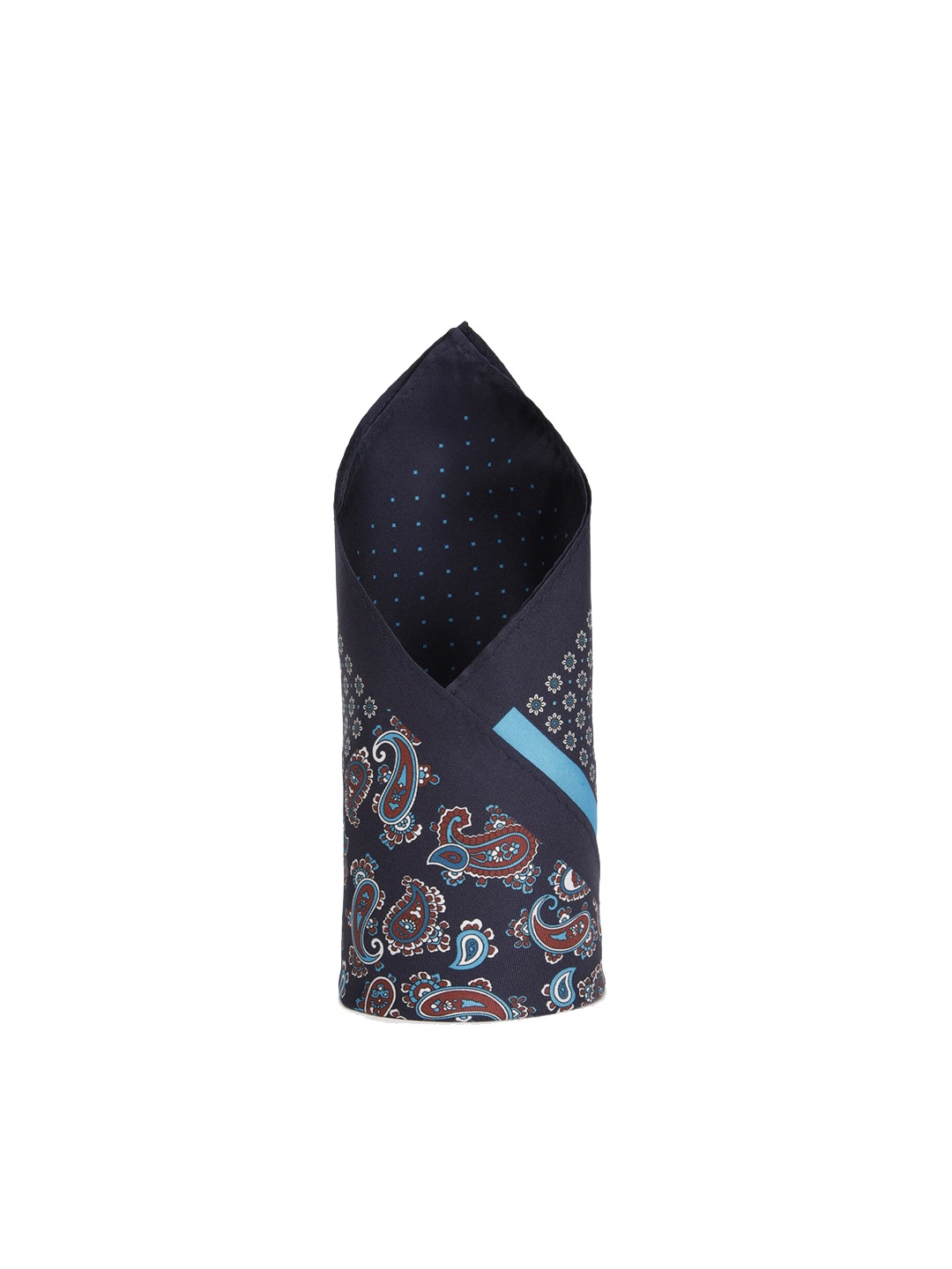 

Van Heusen Ethnic Motifs Printed Microfiber Pocket Squares, Navy blue